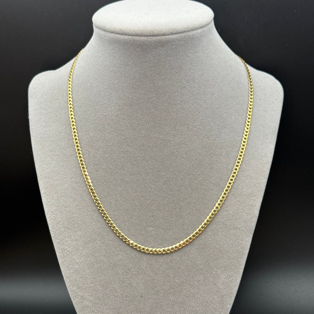 Classic Yellow Gold Cuban Chain Necklace
