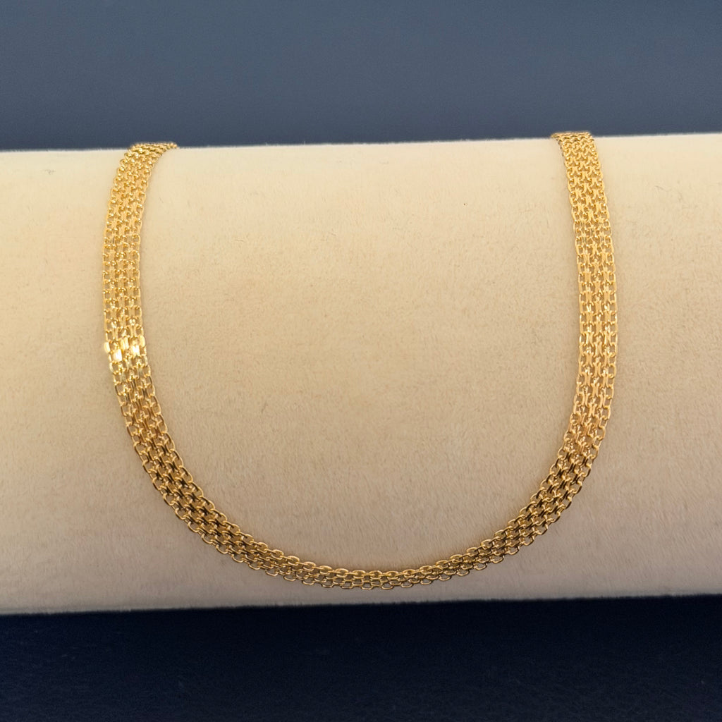 Yellow Gold Woven Chain Bracelet