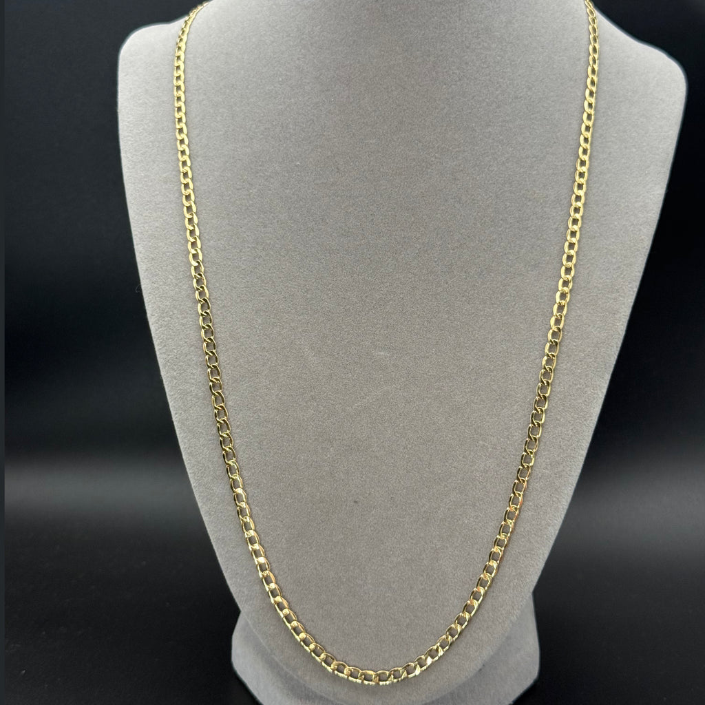 Classic Yellow Gold Cuban Chain Necklace