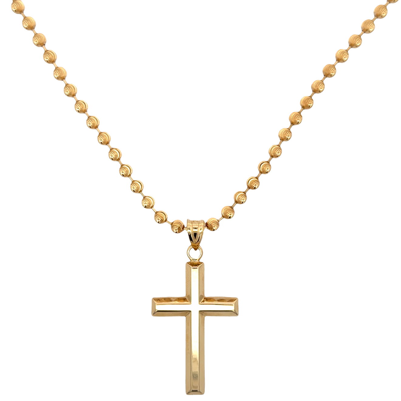 Elegant Yellow Gold Ball Chain Necklace