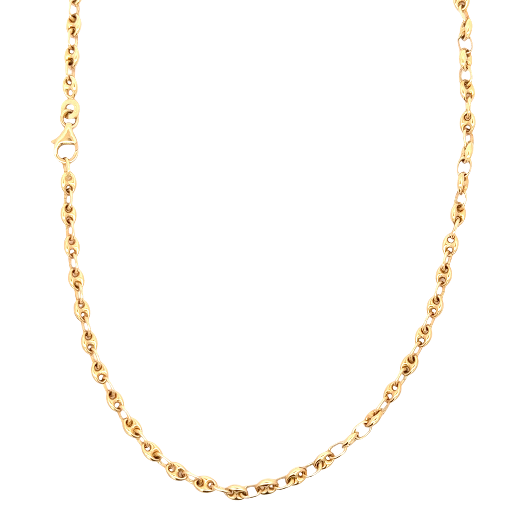 18k Yellow Gold Mariner Link Chain Necklace