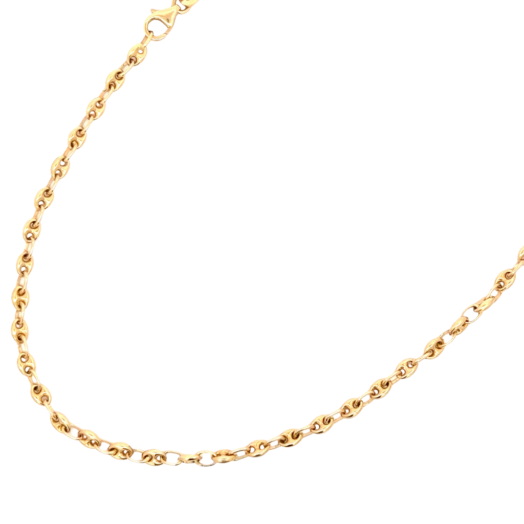 18k Yellow Gold Mariner Link Chain Necklace