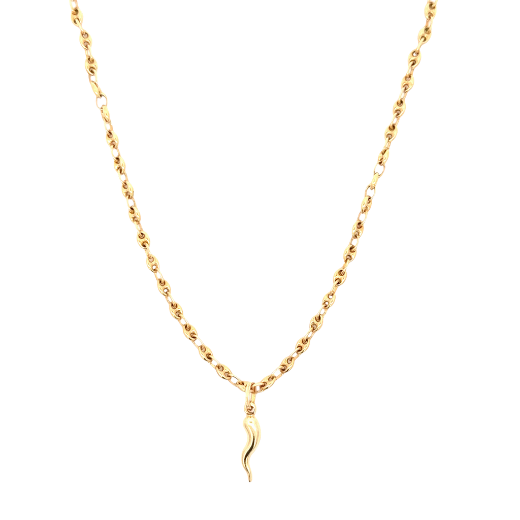 Yellow Gold Mariner Link Chain Necklace
