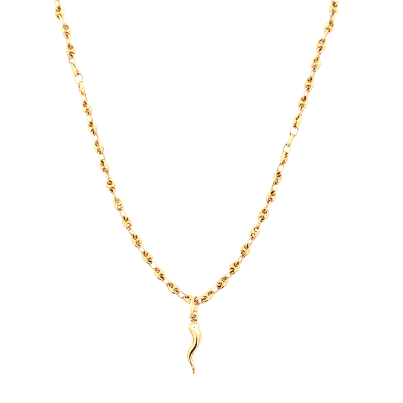 Yellow Gold Mariner Link Chain Necklace