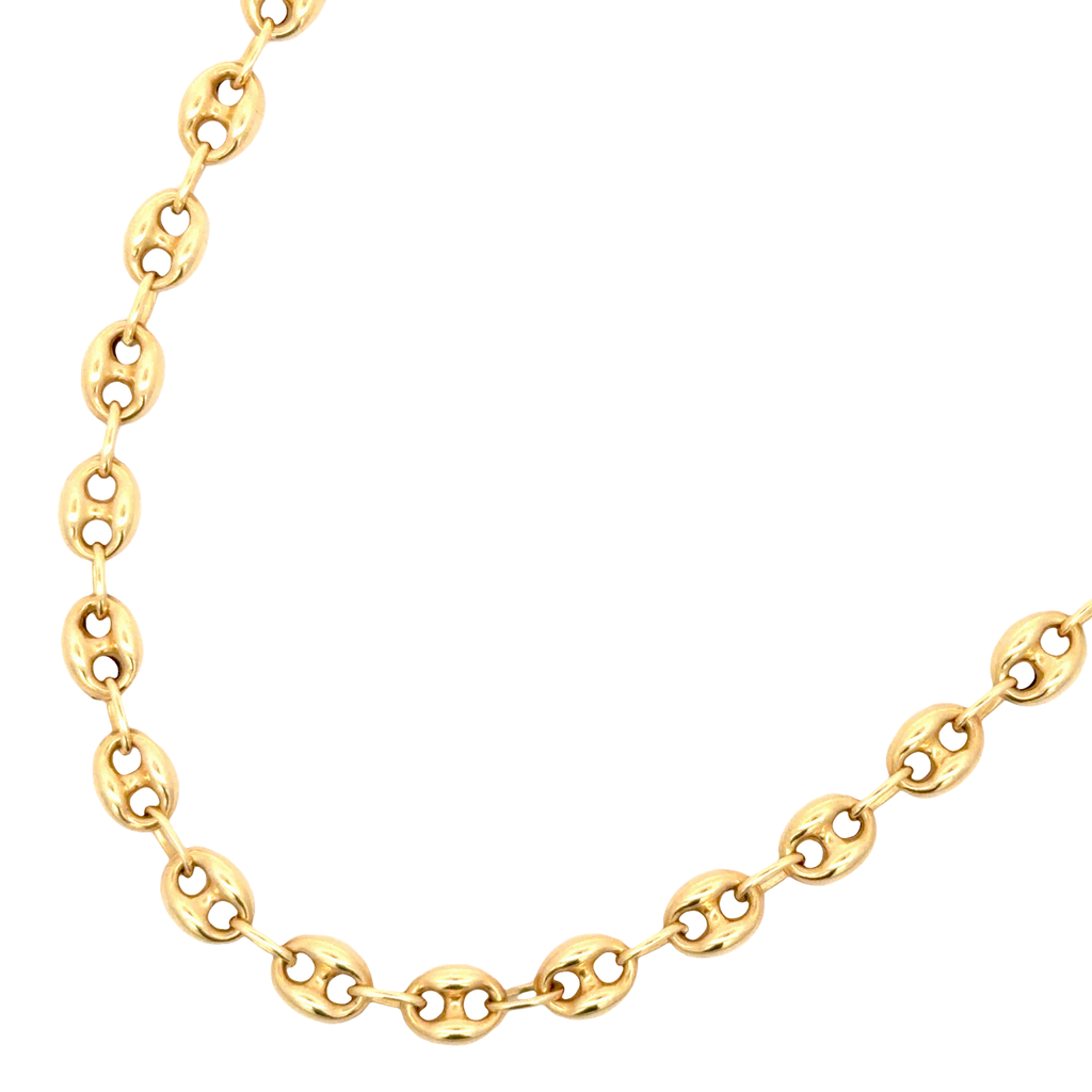 Classic Yellow Gold Mariner Link Chain Necklace