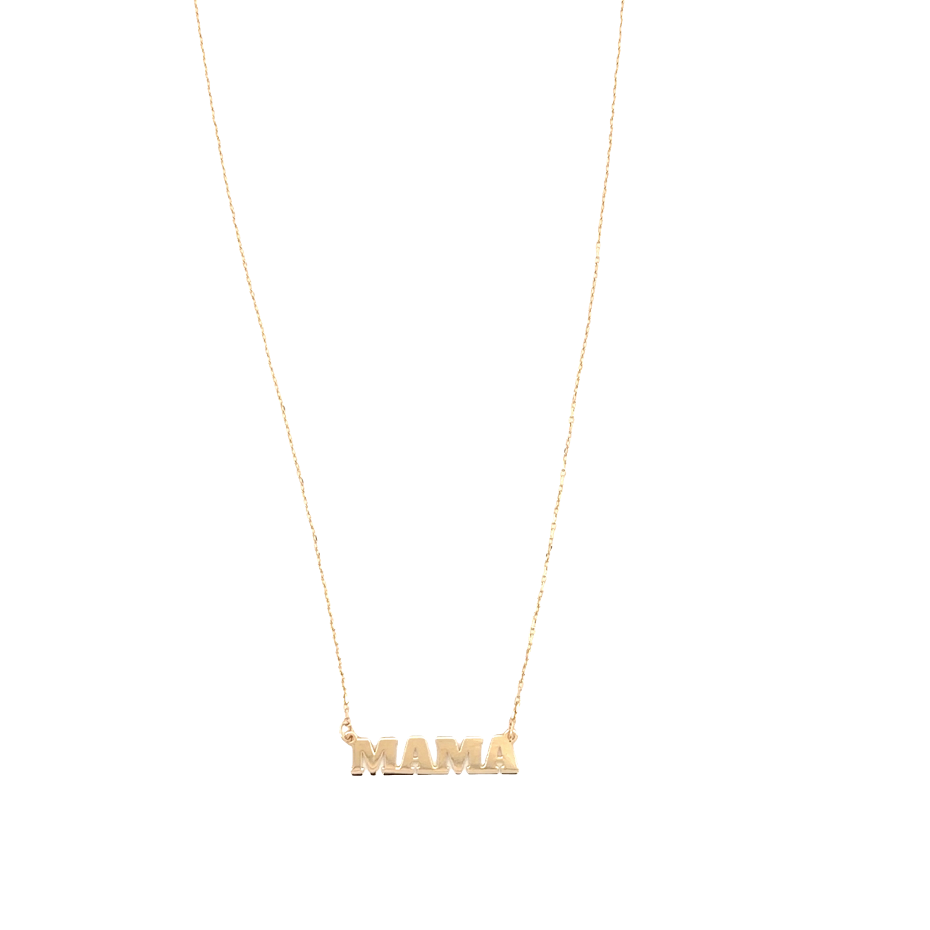 Chic 'Mama' Necklace in Yellow Gold