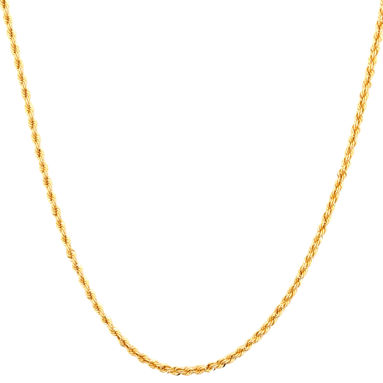 Classic Yellow Gold Rope Chain Necklace