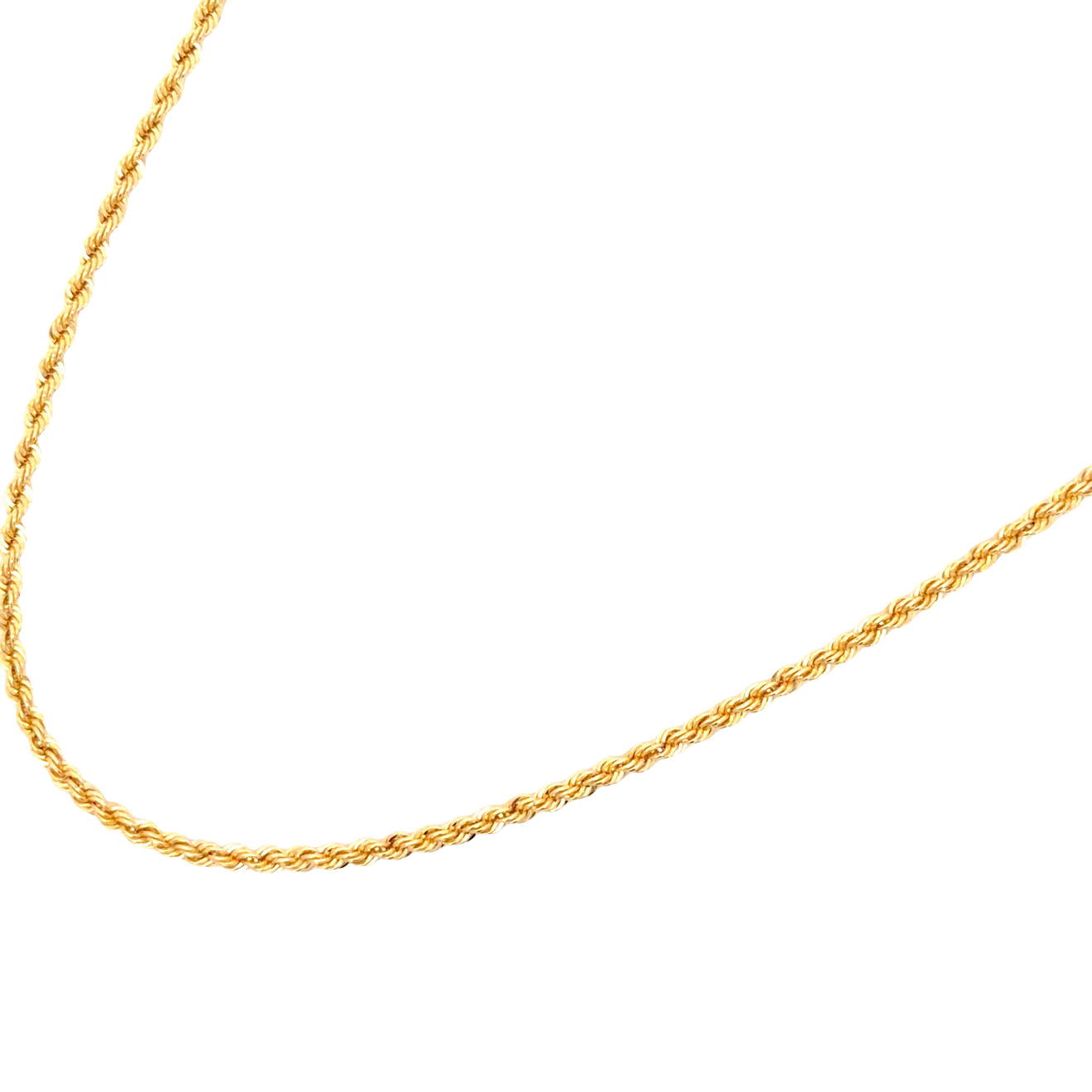 Classic Yellow Gold Rope Chain Necklace