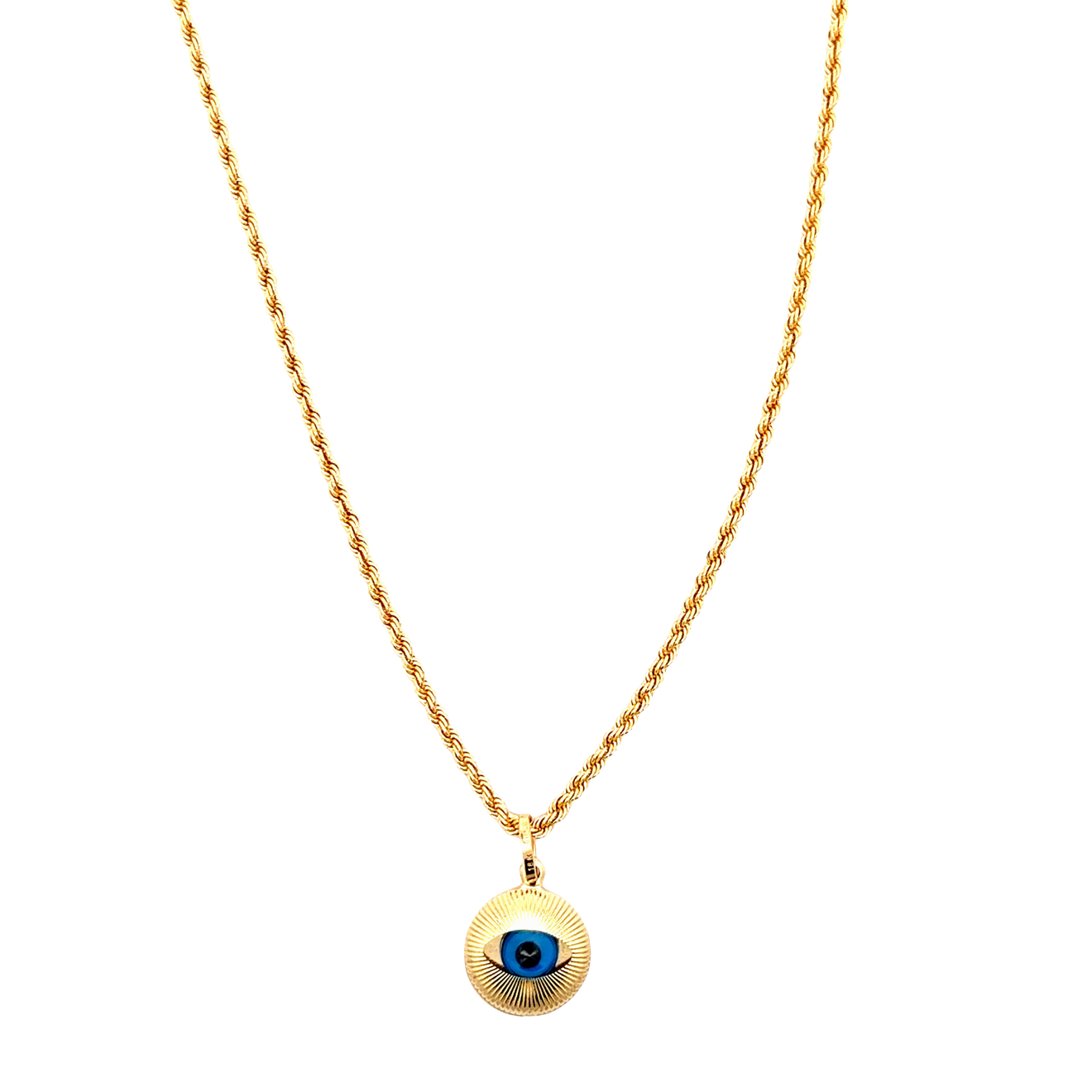 Yellow Gold Charm Necklace with Intricate Pendant