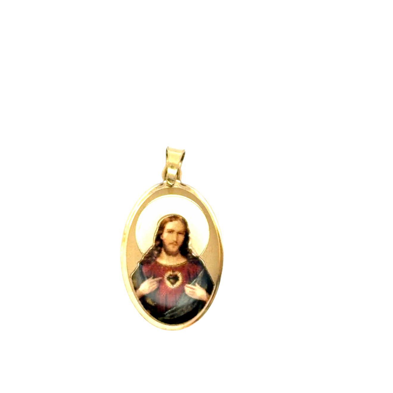 Sacred Heart Yellow Gold Religious Pendant