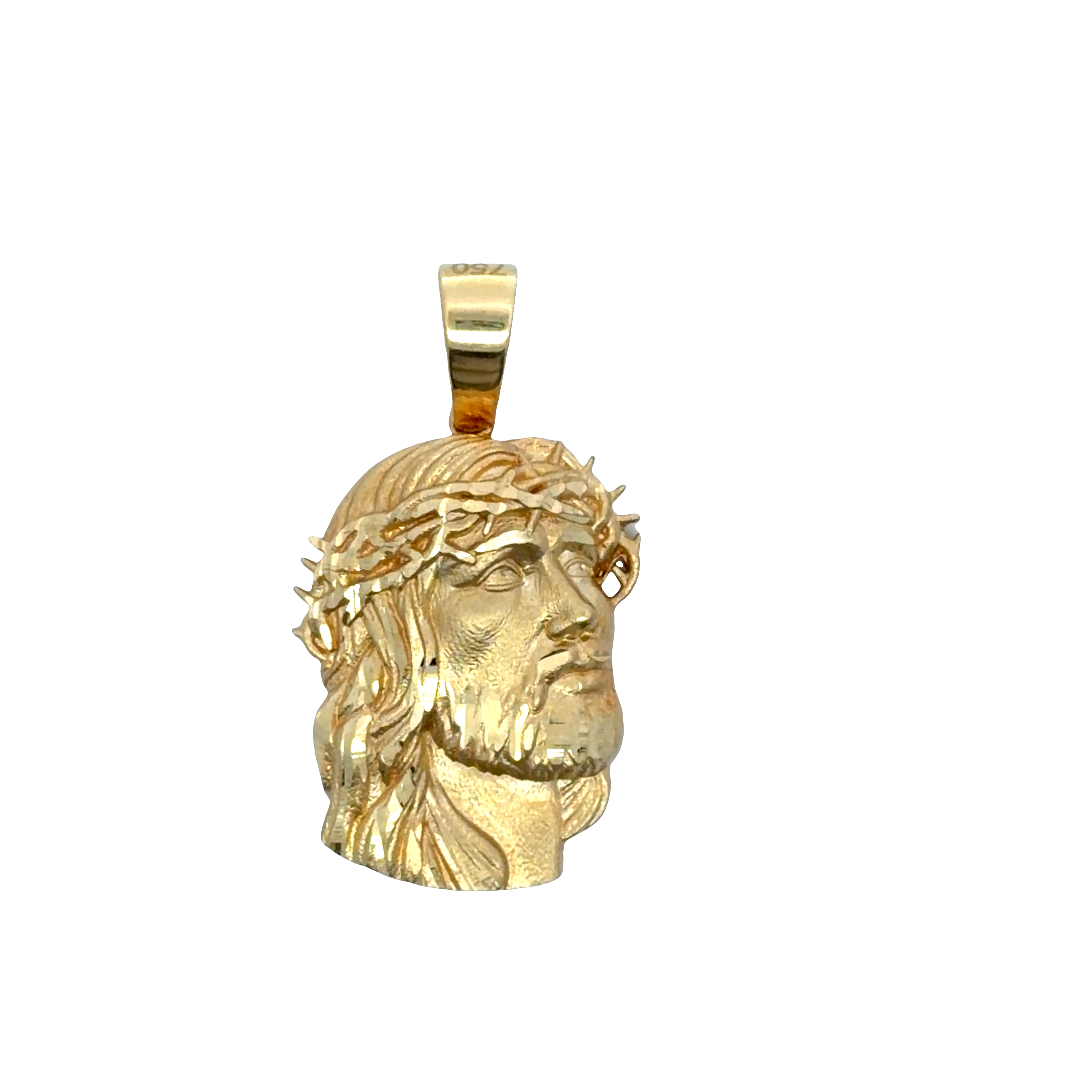 Yellow Gold Jesus Christ Religious Pendant