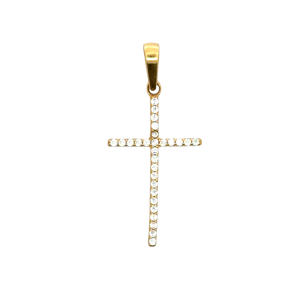 Yellow Gold Diamond Cross Pendant