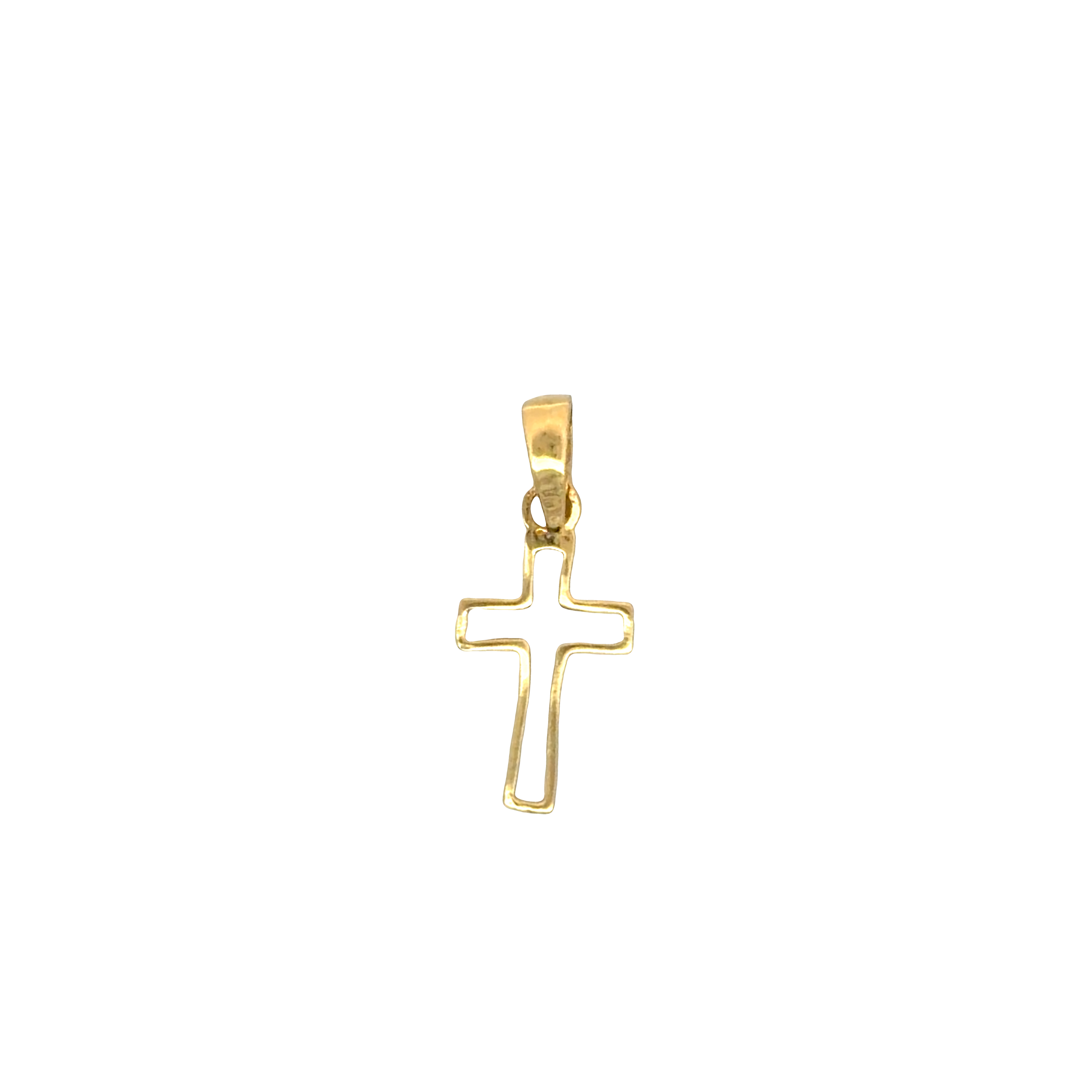 Delicate Yellow Gold Cross Pendant