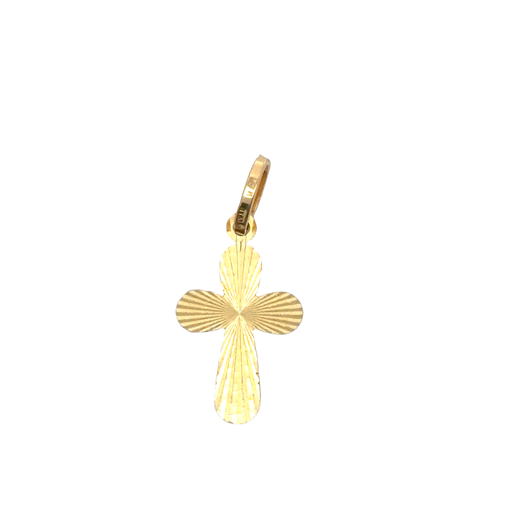 Textured Yellow Gold Cross Pendant