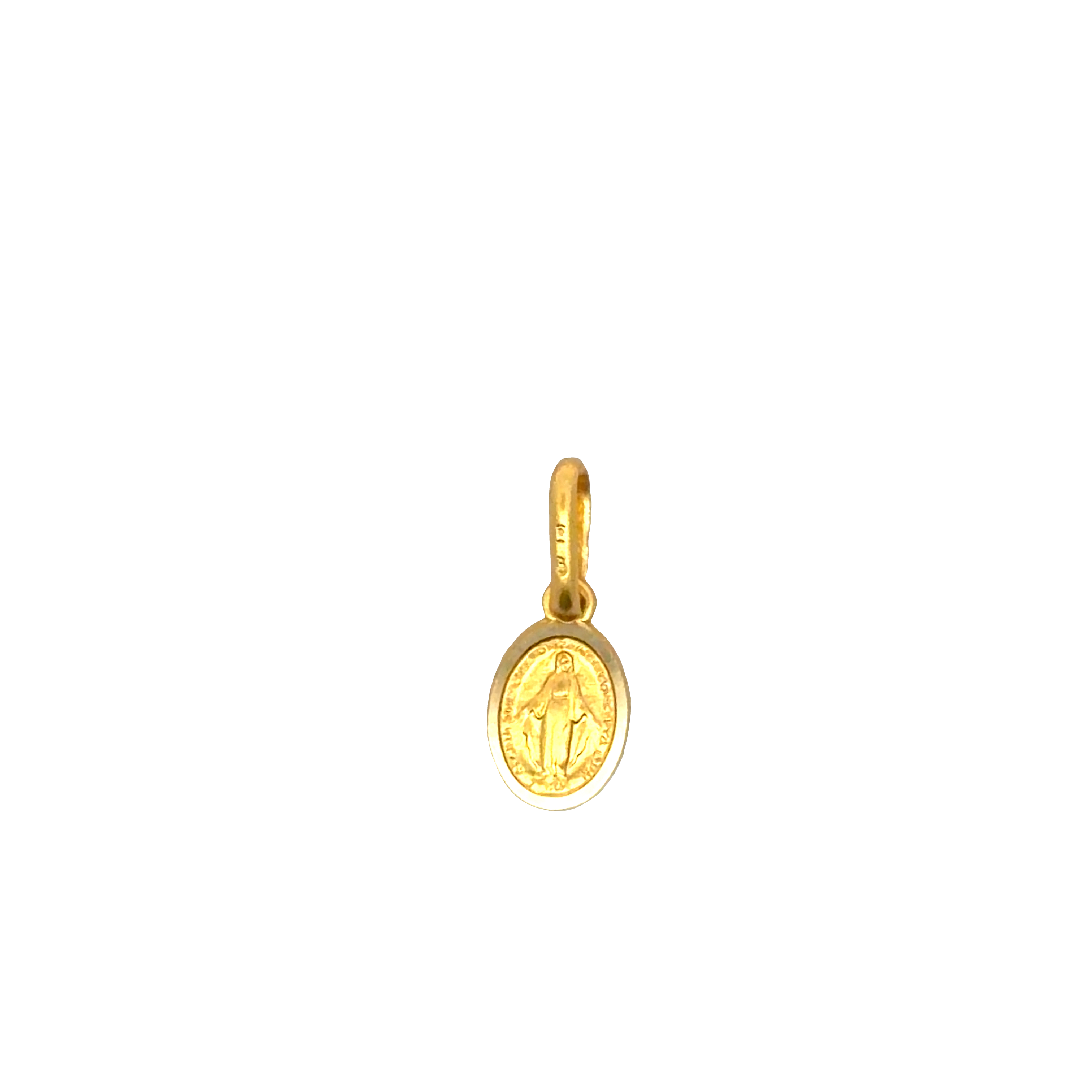 Yellow Gold Virgin Mary Religious Pendant