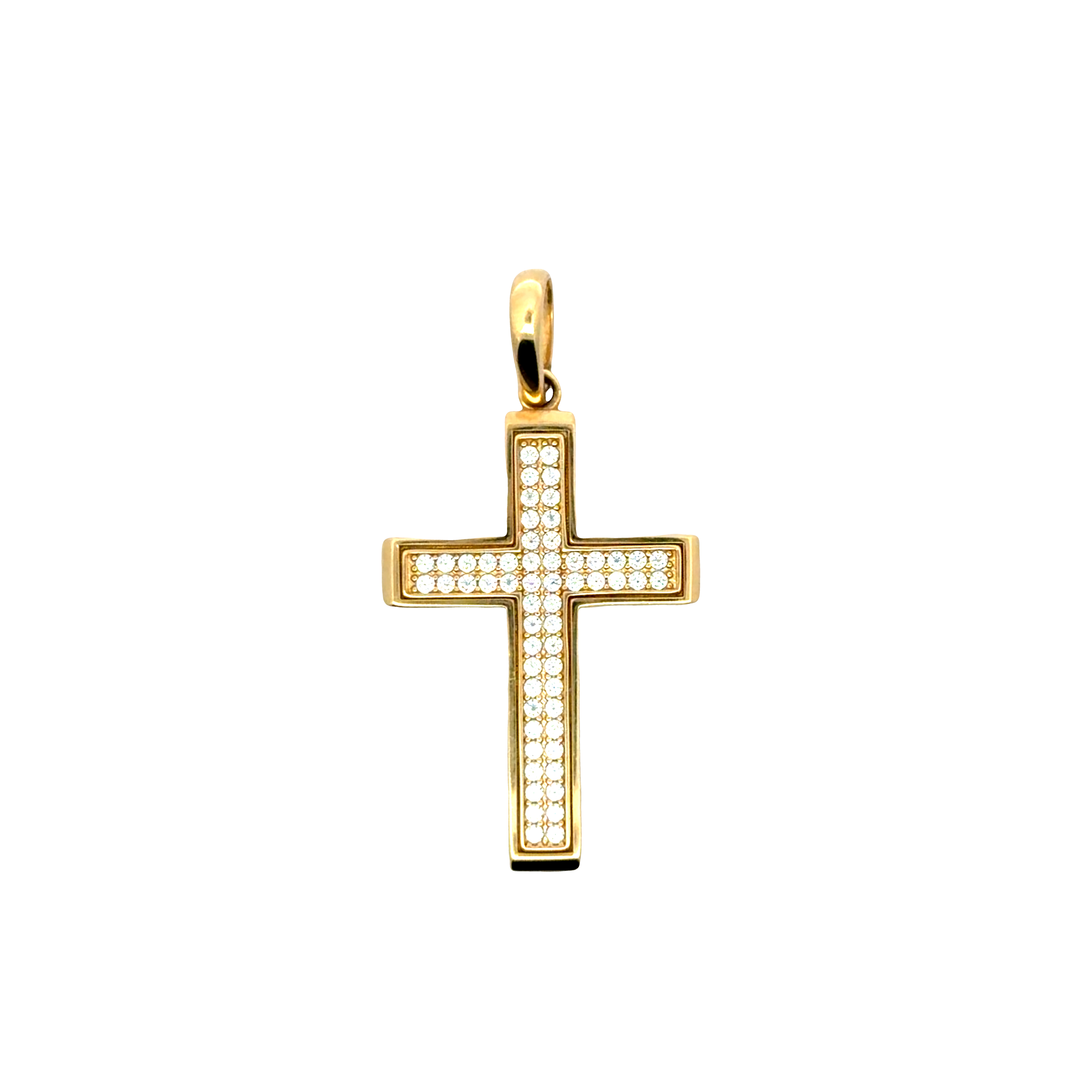 Yellow Gold Cross Pendant Brilliant