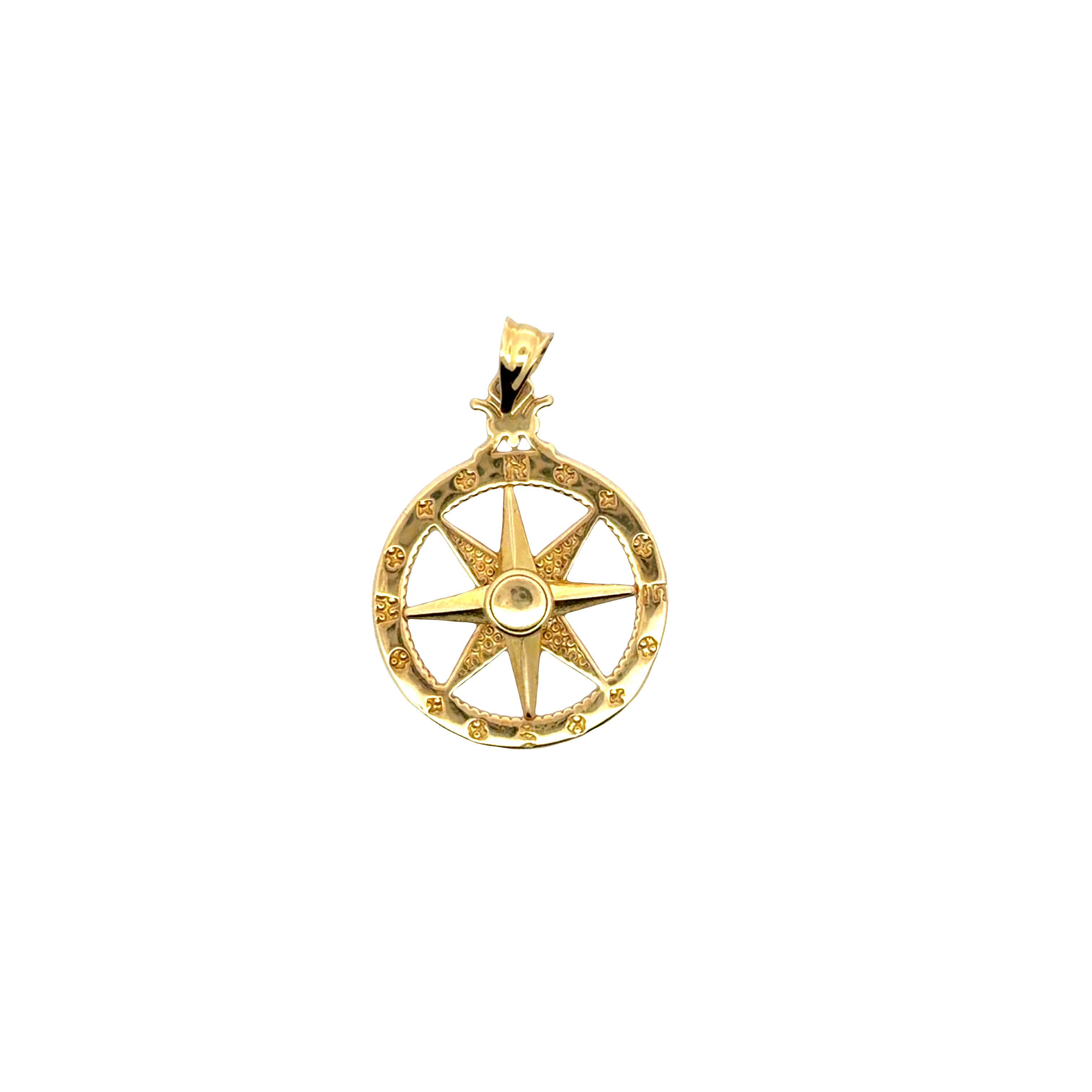 18k Yellow Gold Compass Star Pendant