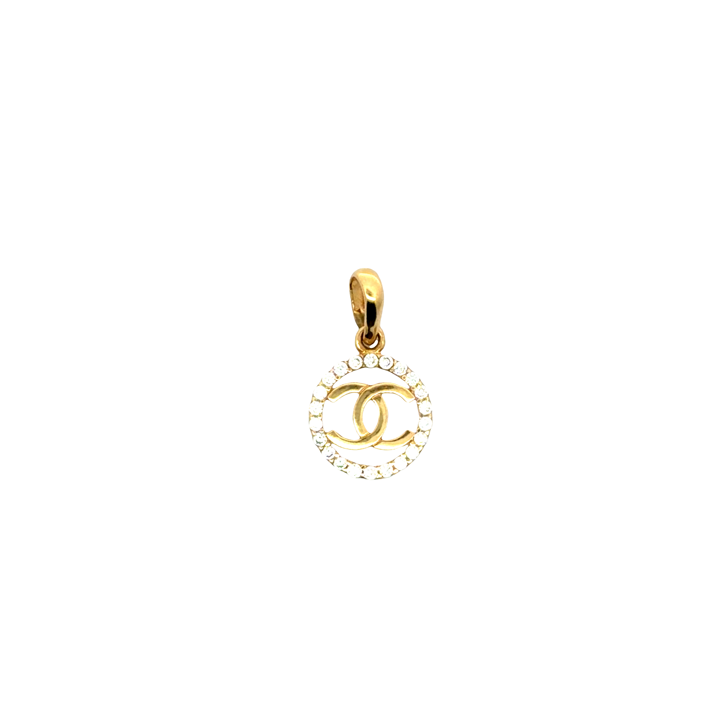 Yellow Gold Pendant with Round Brilliant Circonia