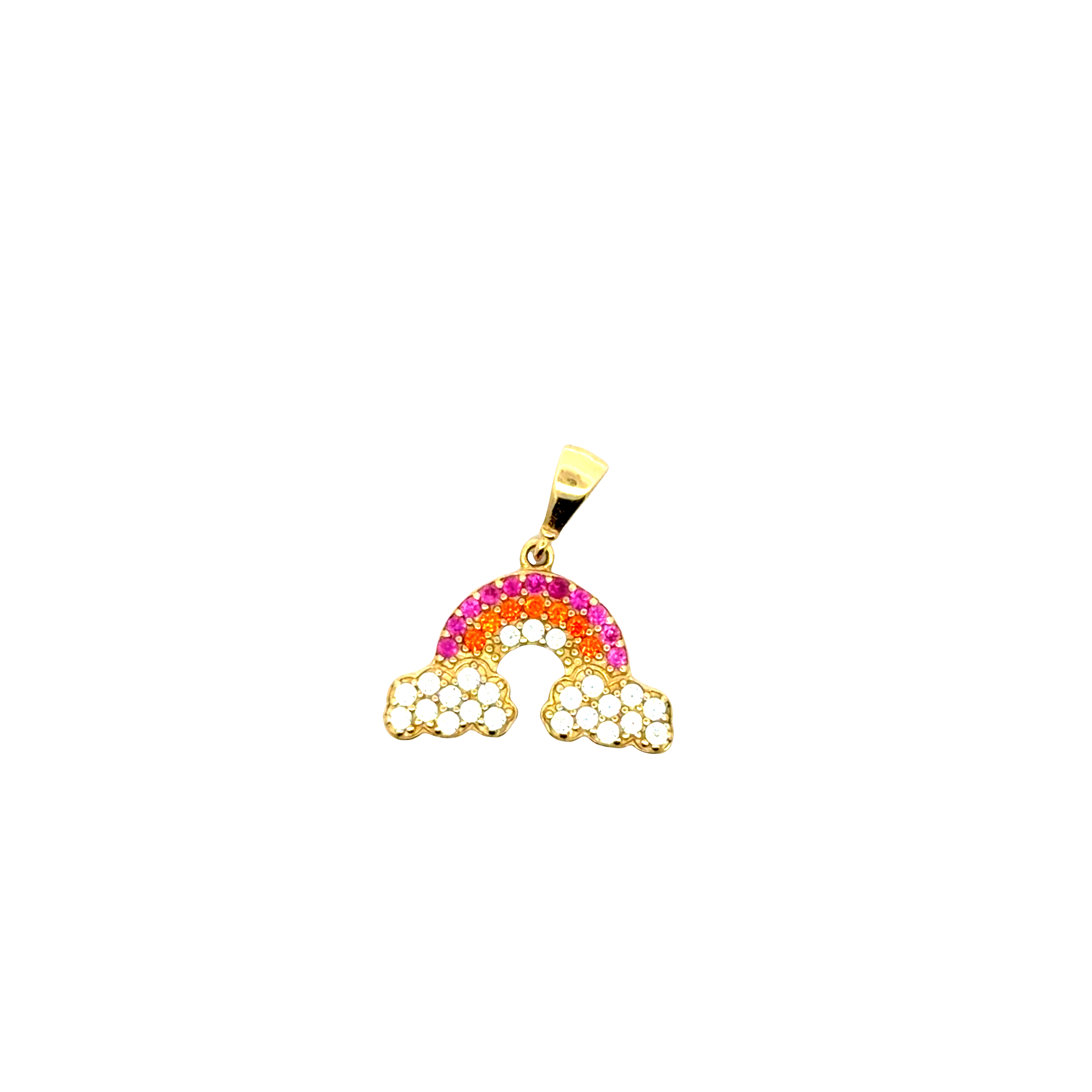 Whimsical Rainbow Yellow Gold Pendant