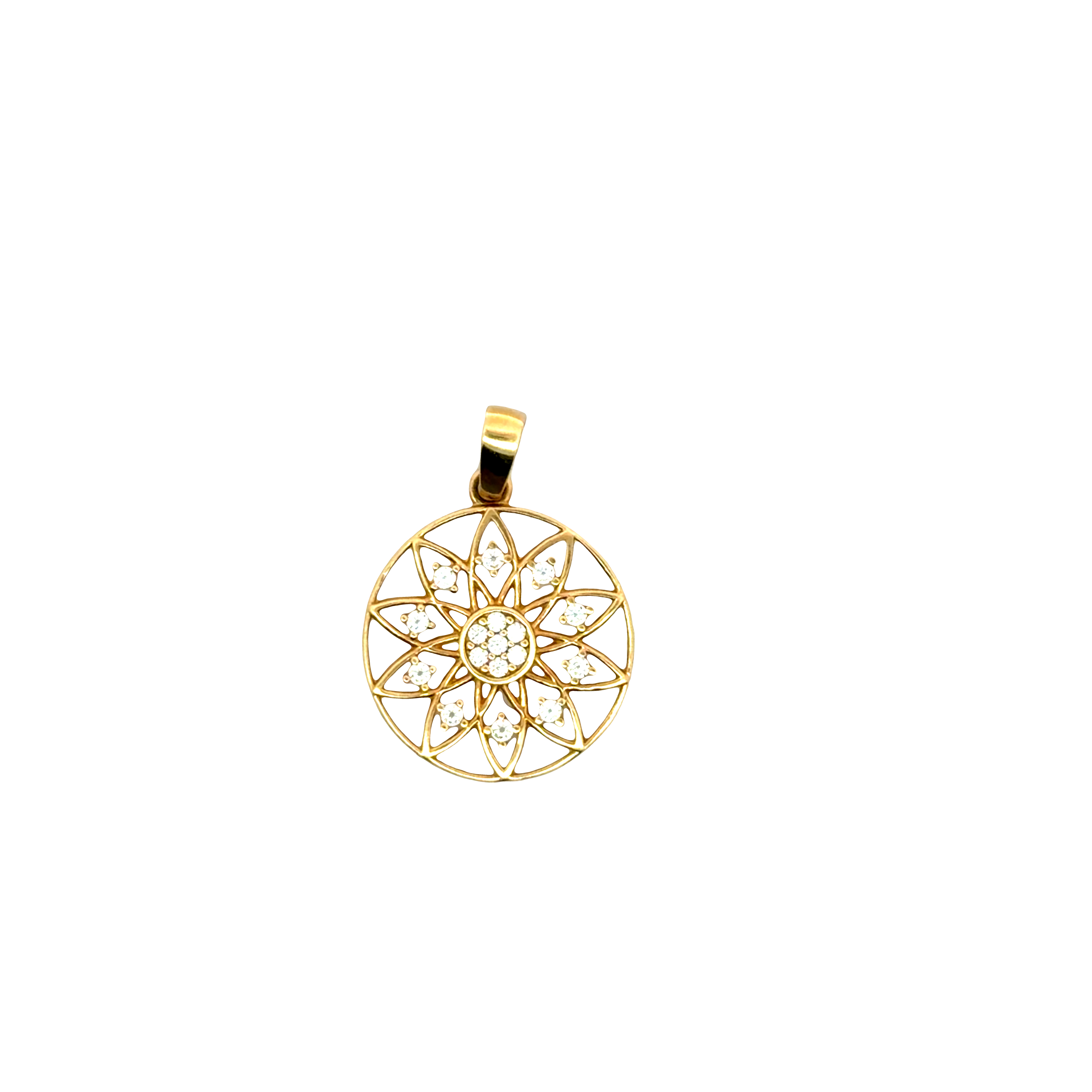 Yellow Gold Floral Pendant