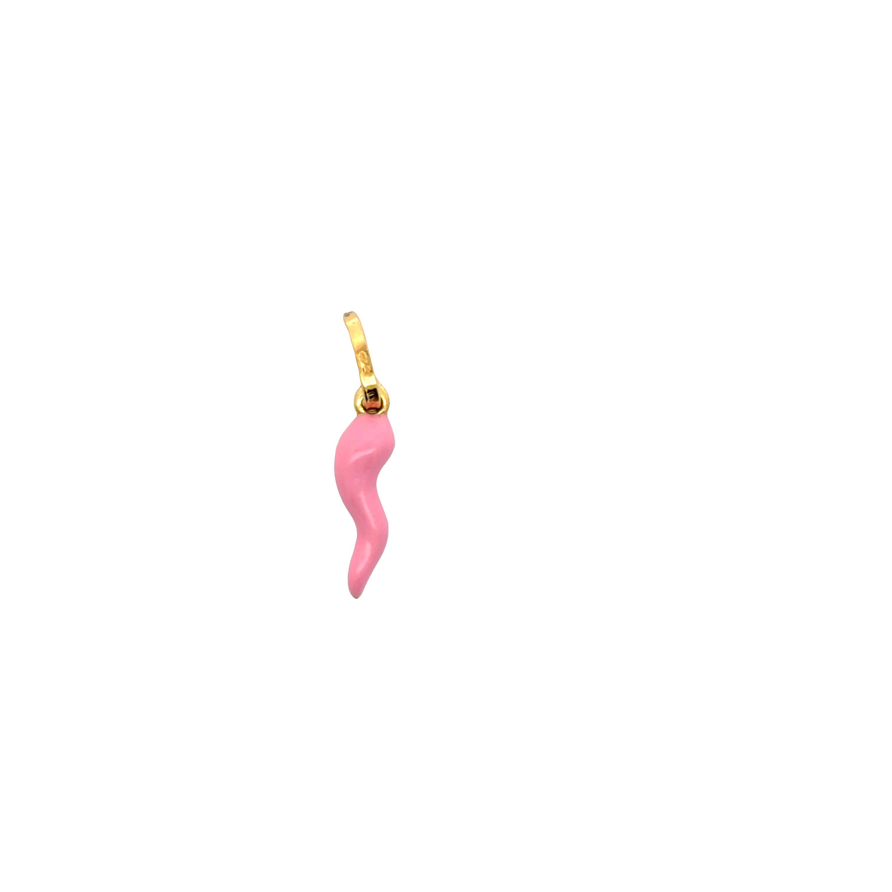Whimsical Yellow Gold Italian Horn Good Luck Charm Pendant