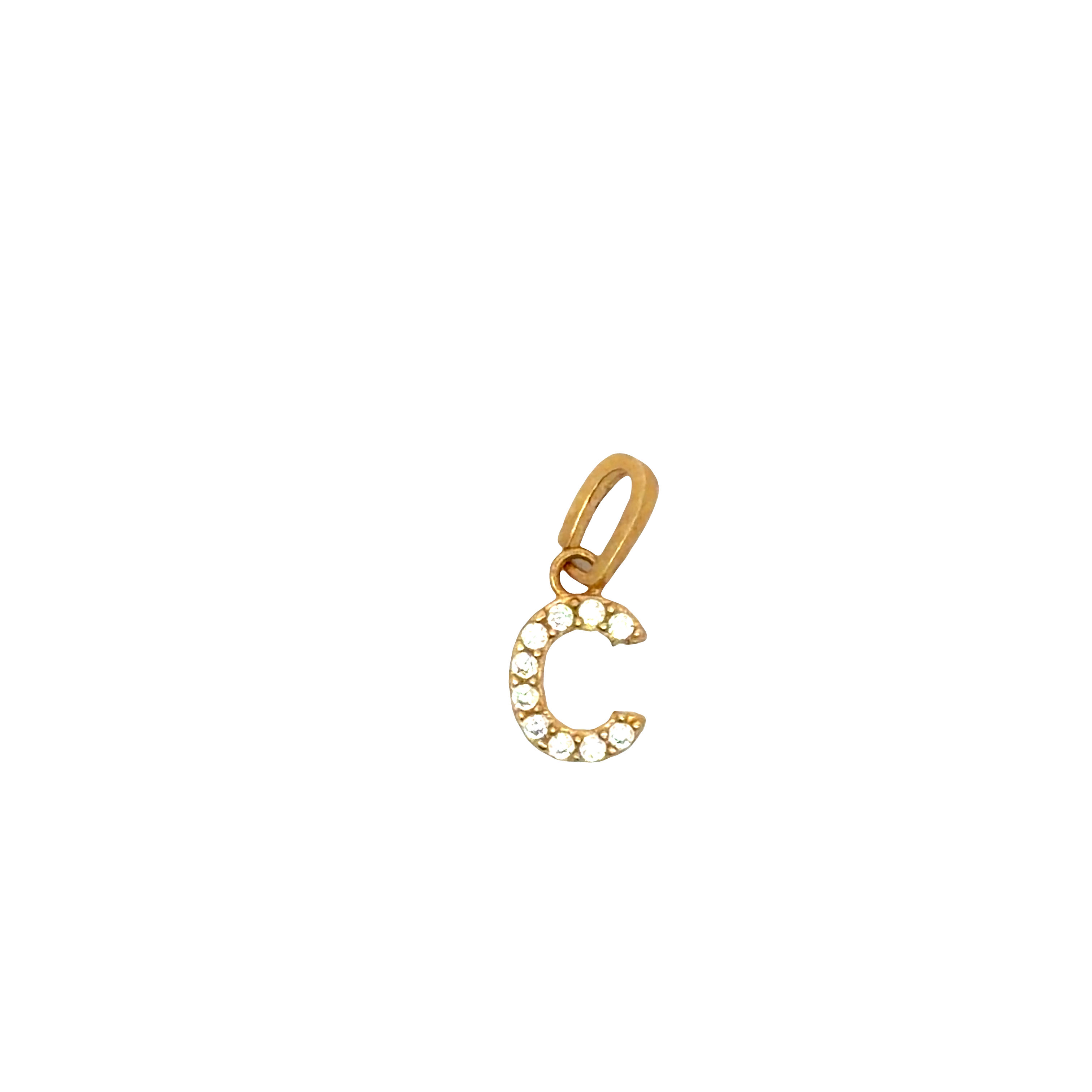 Yellow Gold Letter 'C' Pendant