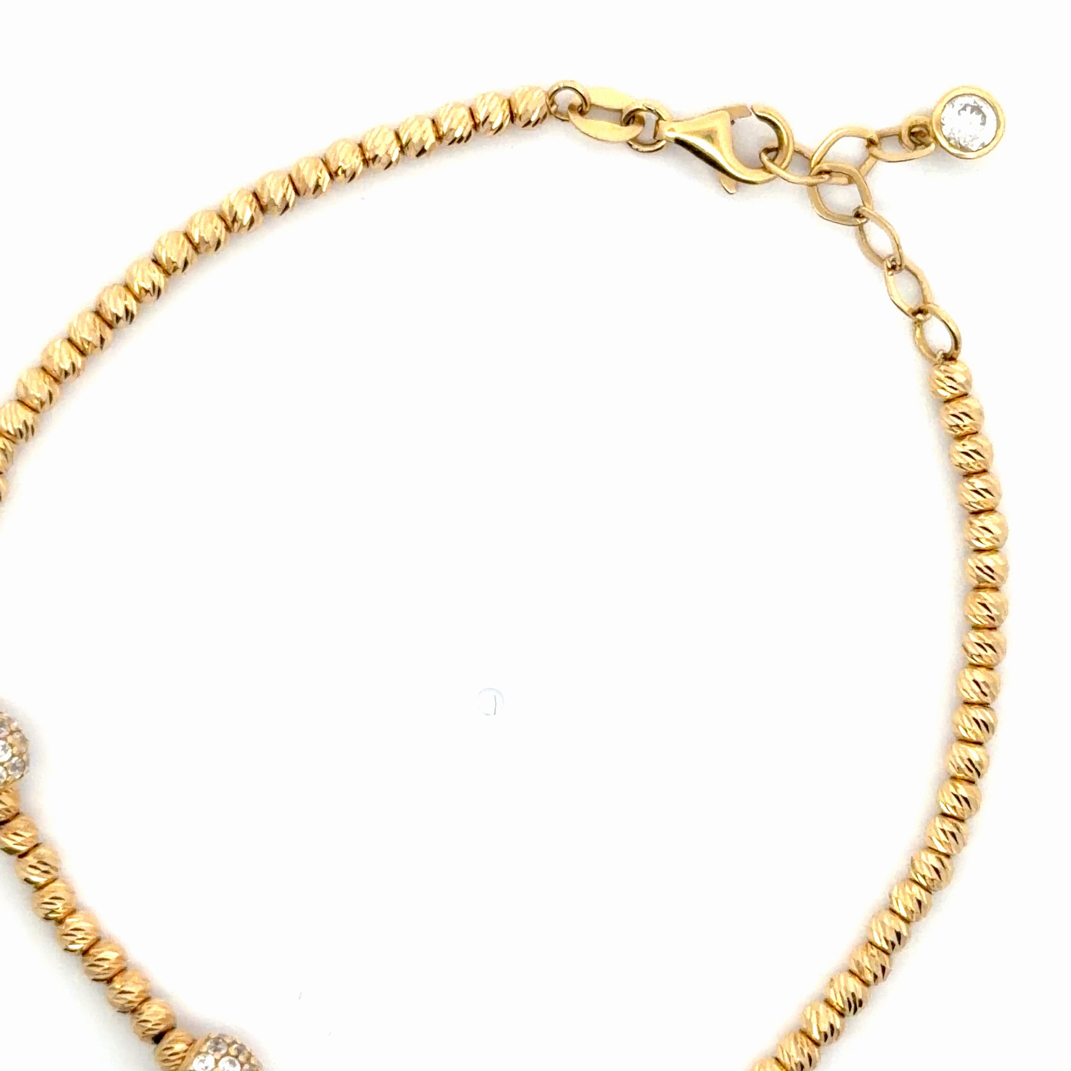 Yellow Gold Chain Bracelet with Round Brilliant