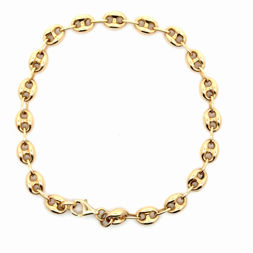 Elegant Yellow Gold Mariner Link Chain Bracelet