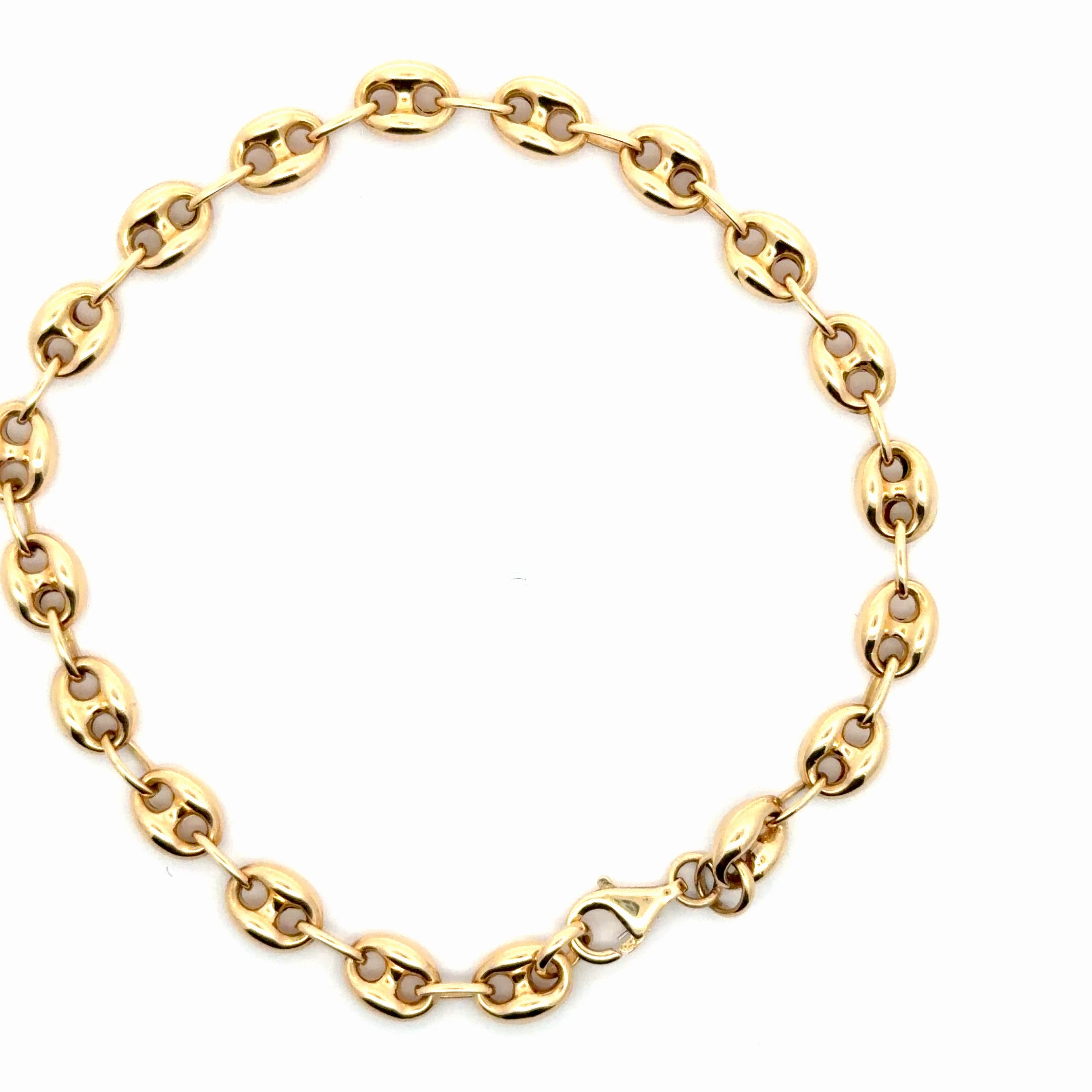 Elegant Yellow Gold Mariner Link Chain Bracelet