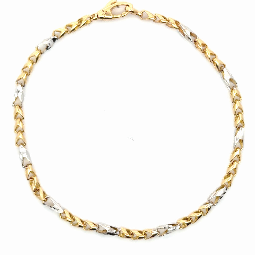 Two-Tone Gold Chain Link Bracelet