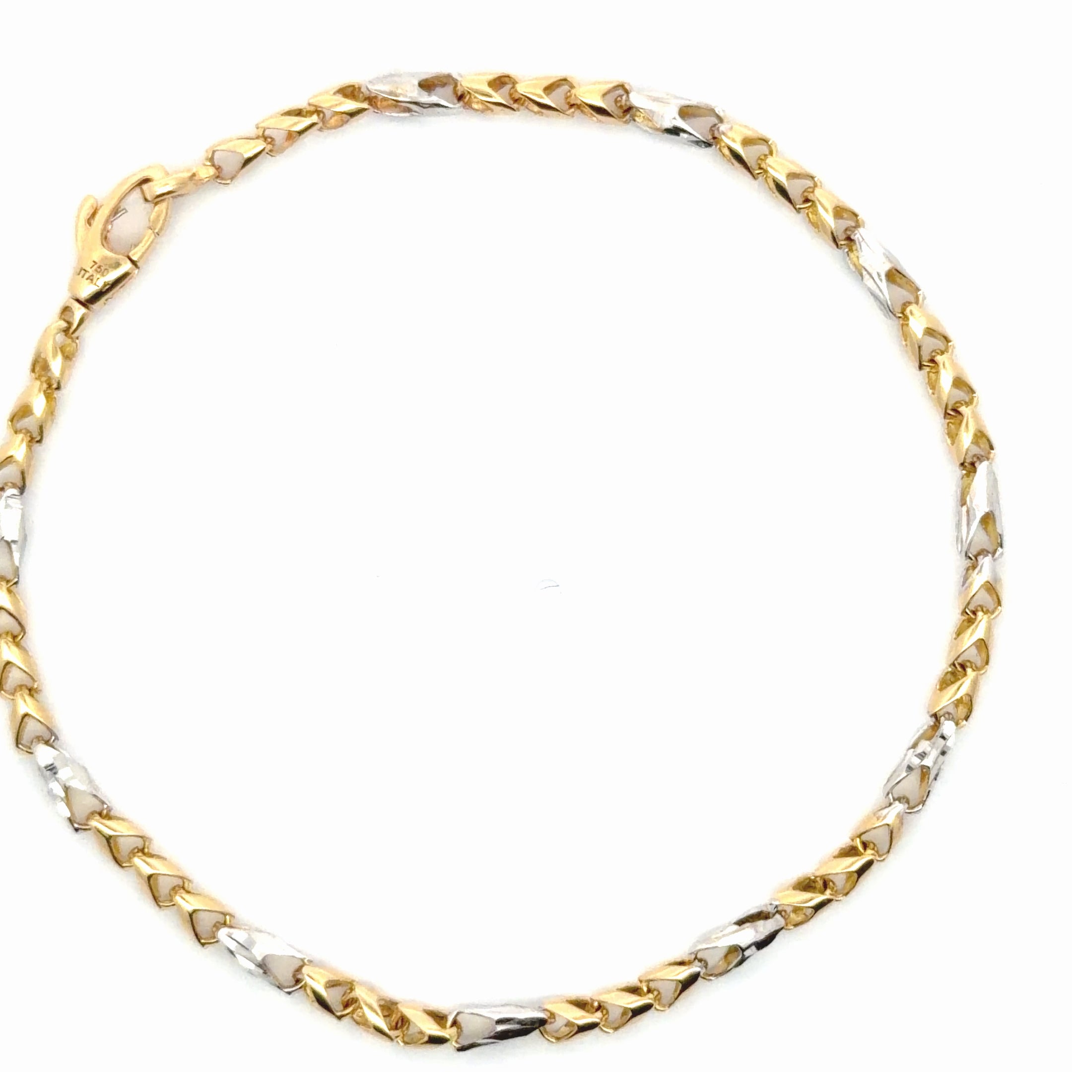 Two-Tone Gold Chain Link Bracelet