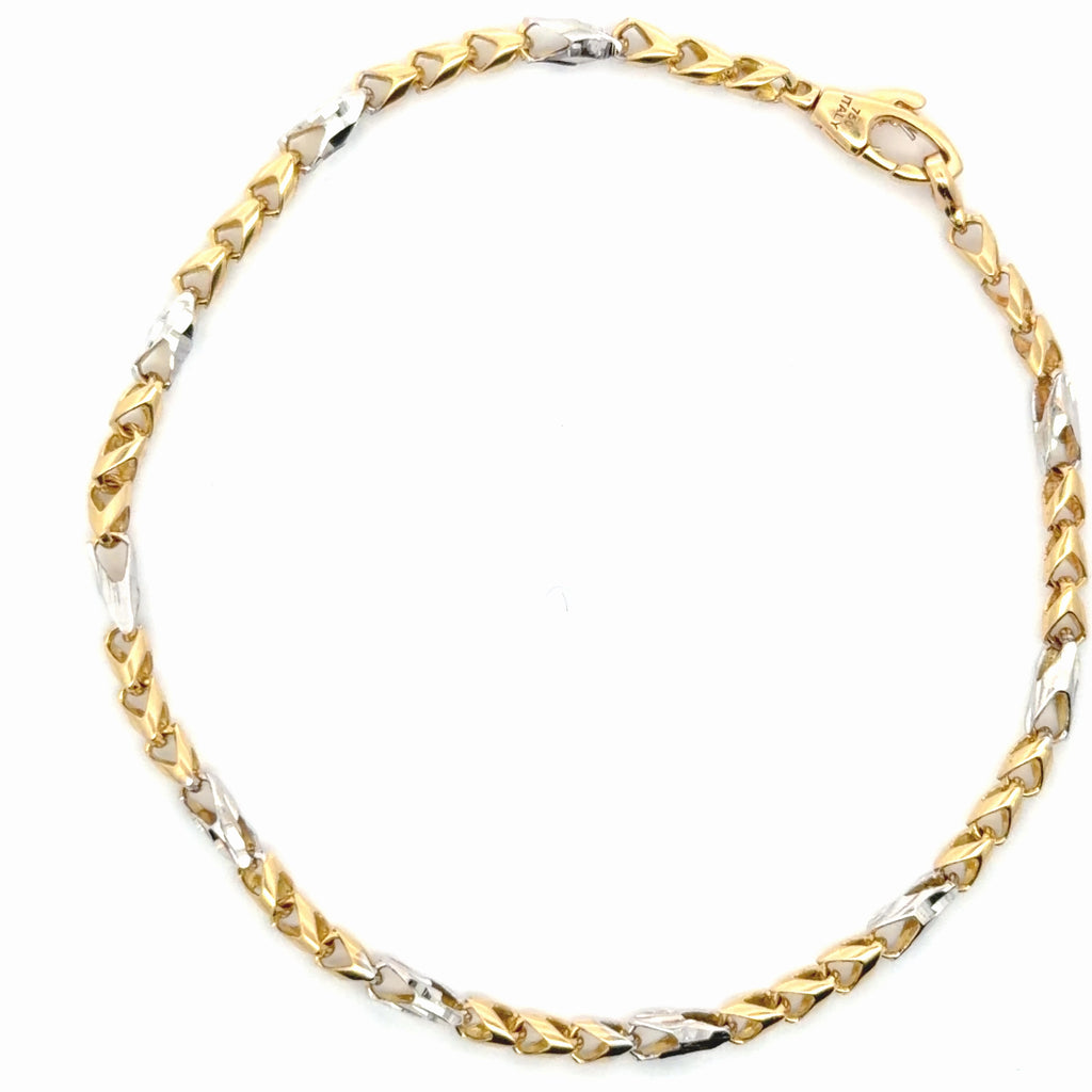 Two-Tone Gold Chain Link Bracelet
