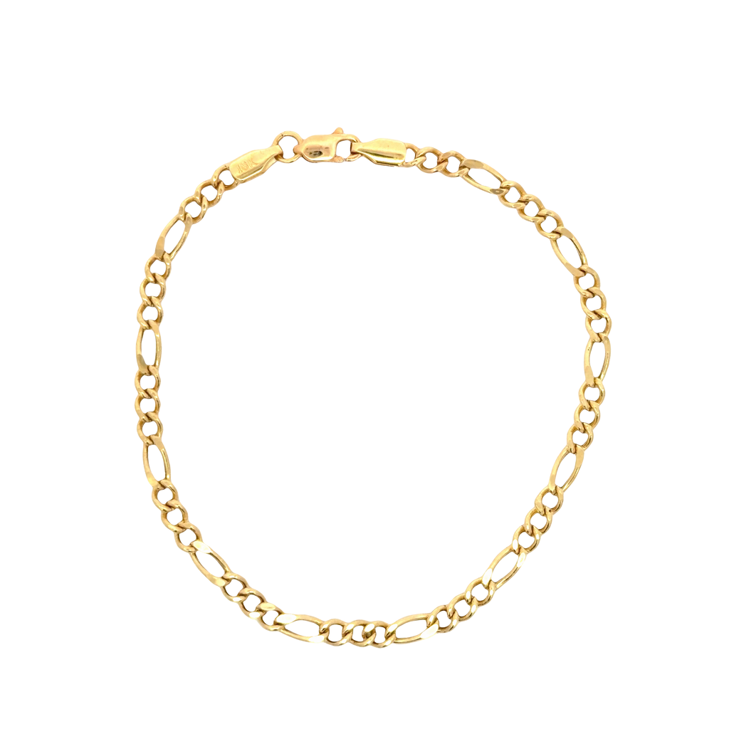 18k Yellow Gold Figaro Chain Bracelet