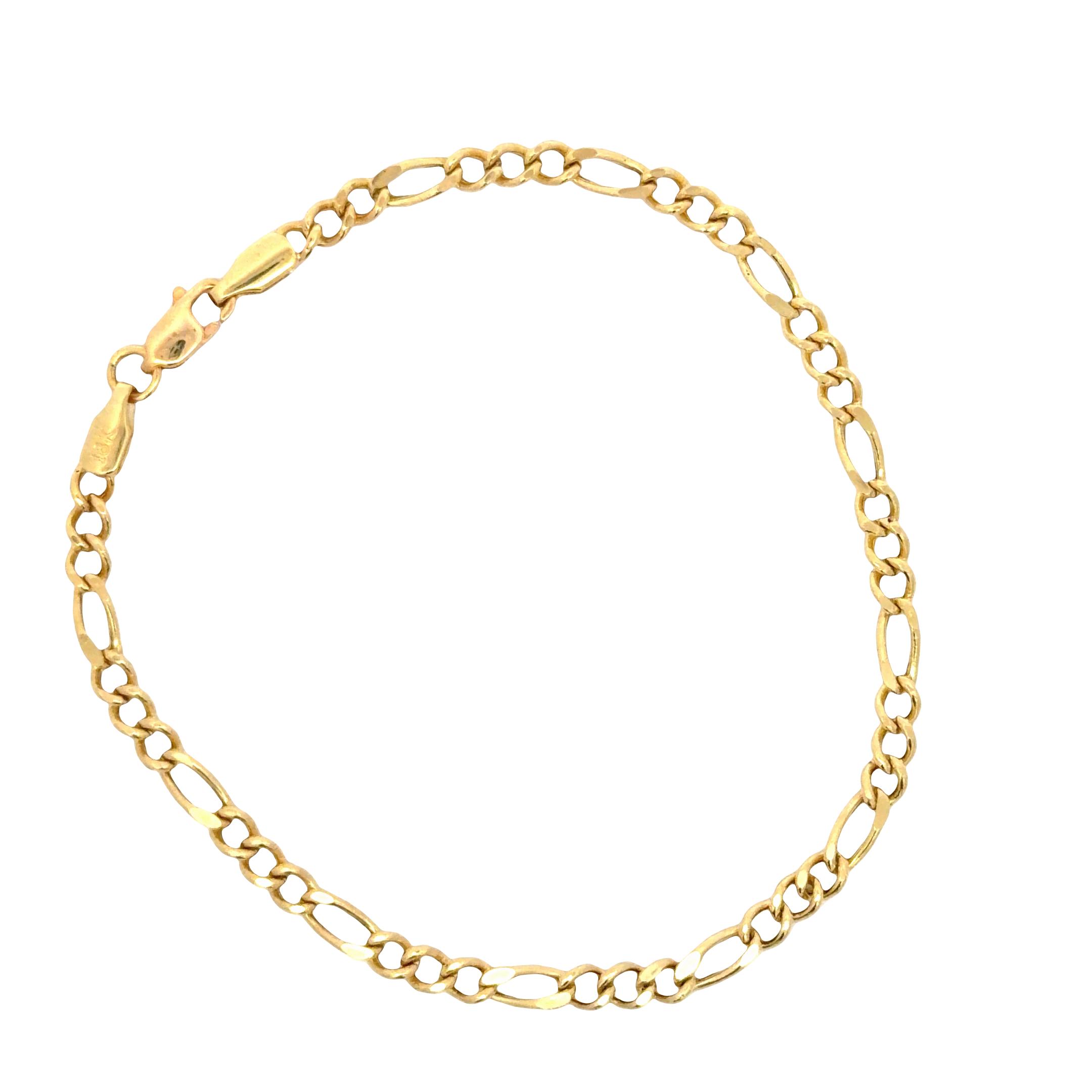 18k Yellow Gold Figaro Chain Bracelet