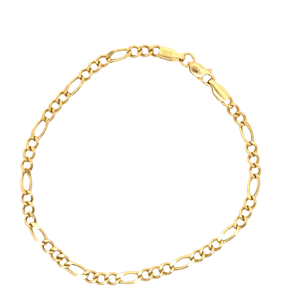 18k Yellow Gold Figaro Chain Bracelet