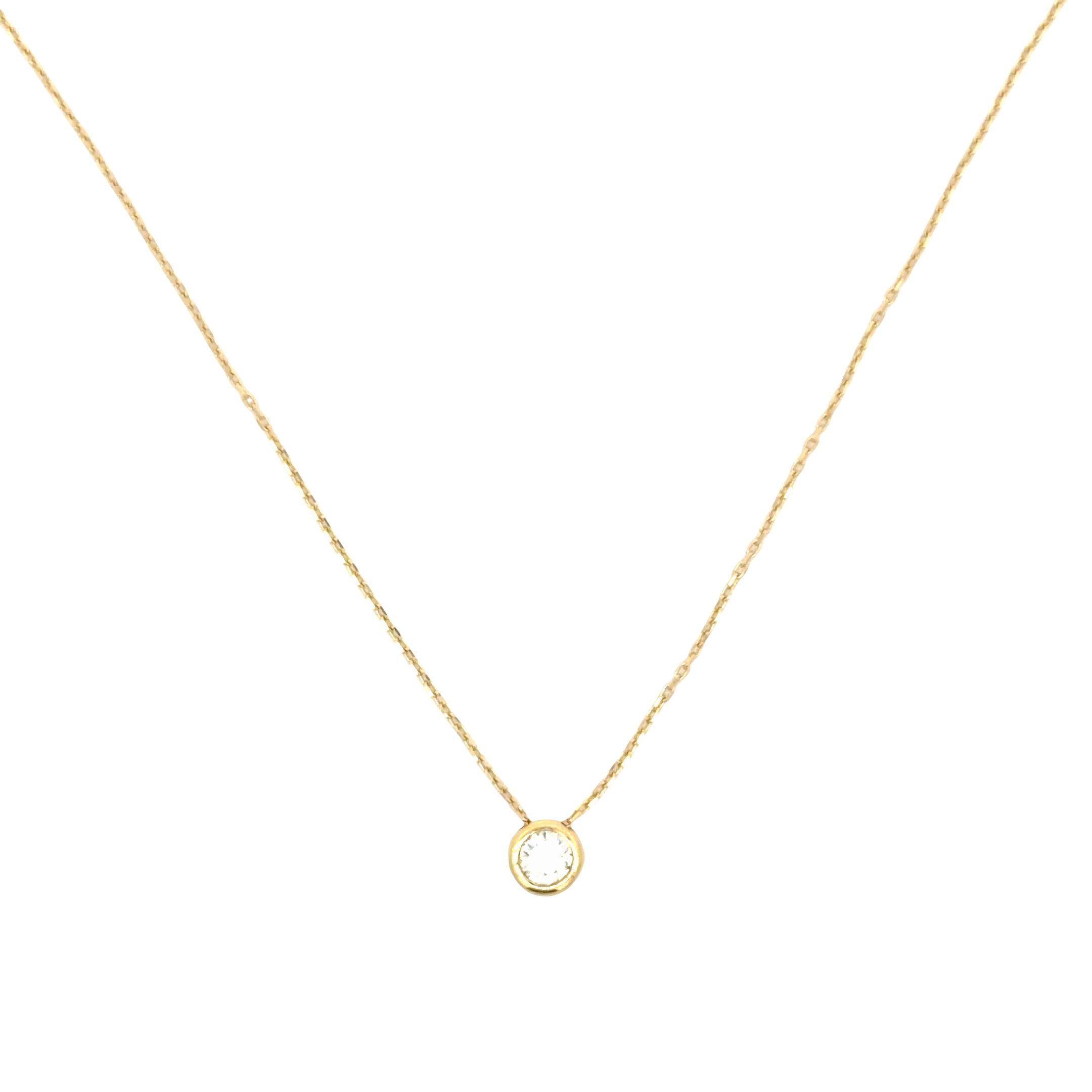 Yellow Gold brillant Solitaire Pendant Necklace