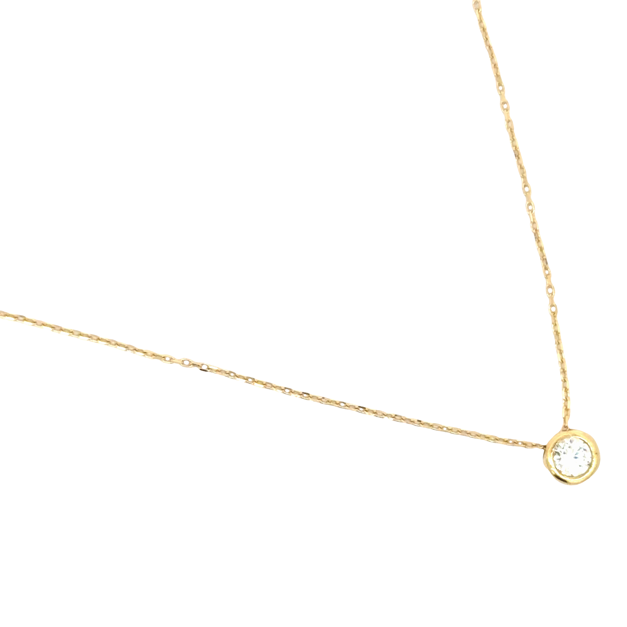 Yellow Gold brillant Solitaire Pendant Necklace