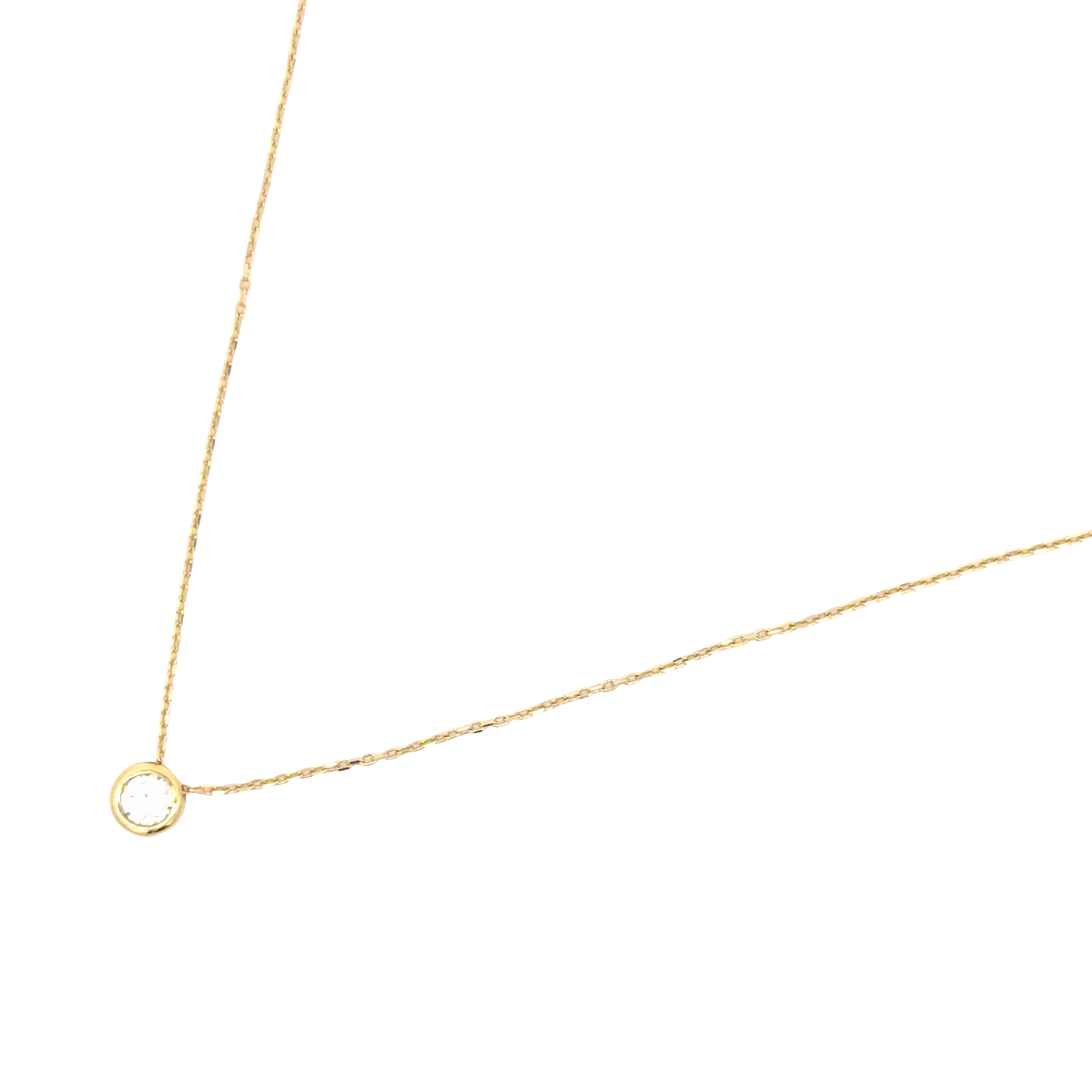 Yellow Gold brillant Solitaire Pendant Necklace