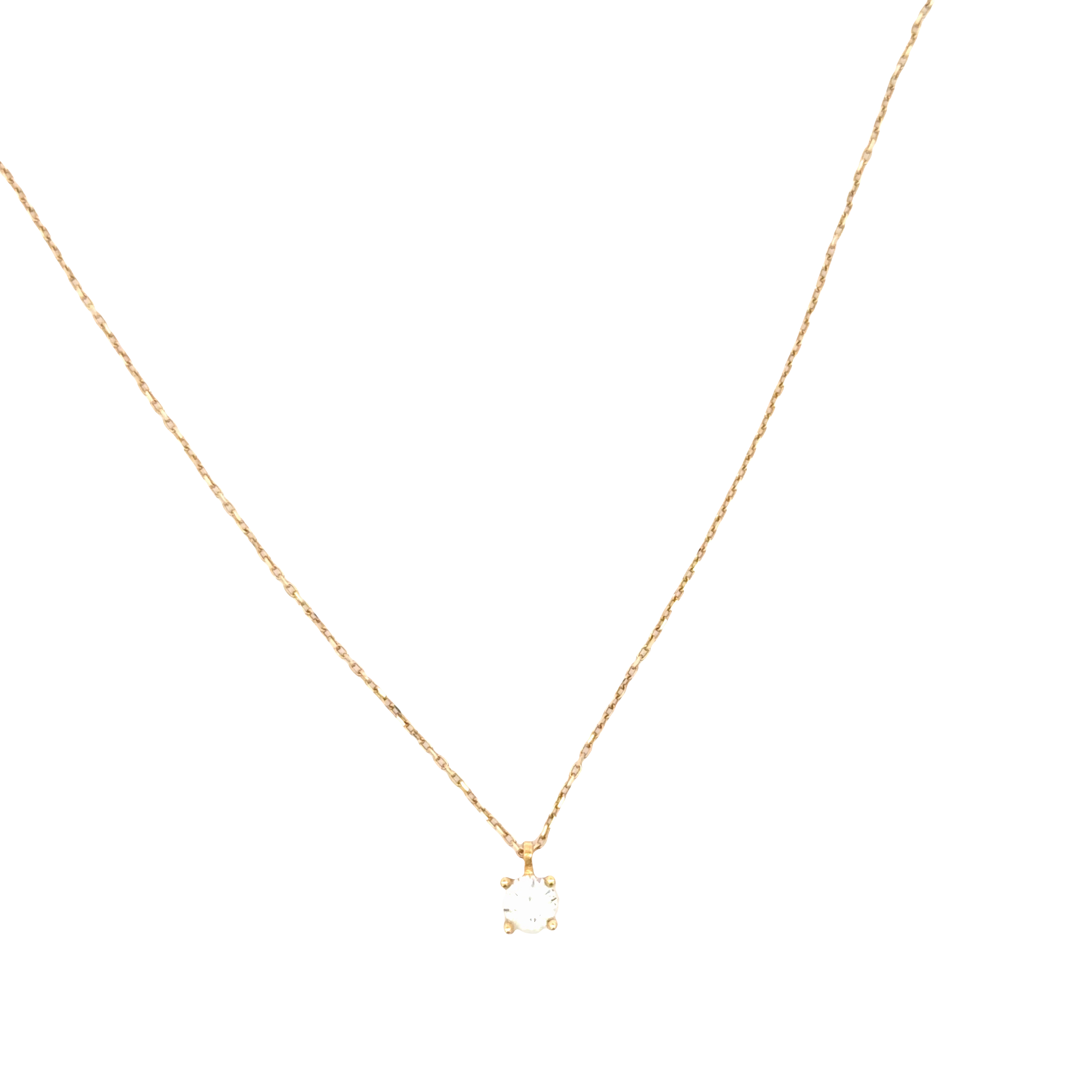 Yellow Gold brillant Solitaire Pendant Necklace