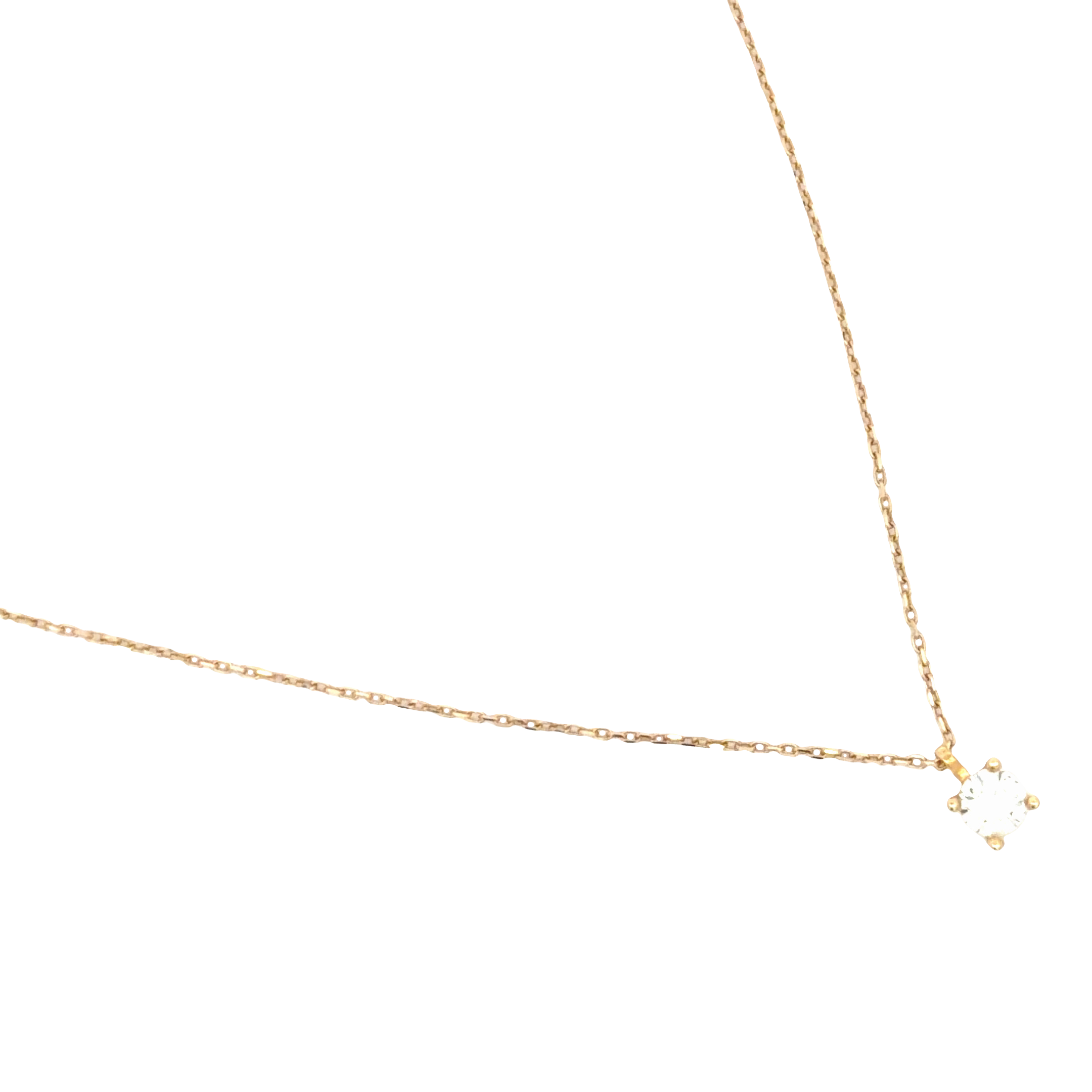 Yellow Gold brillant Solitaire Pendant Necklace
