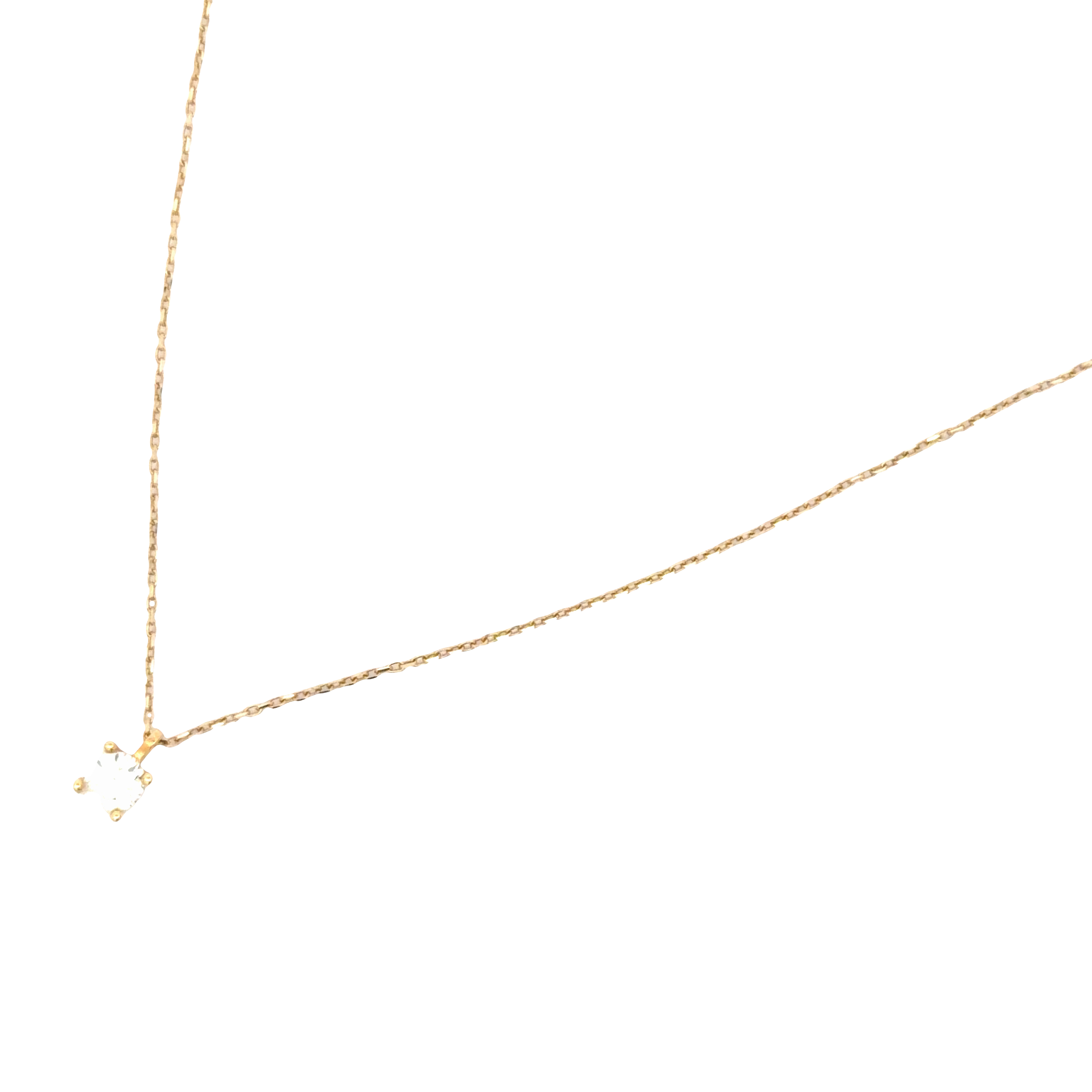 Yellow Gold brillant Solitaire Pendant Necklace
