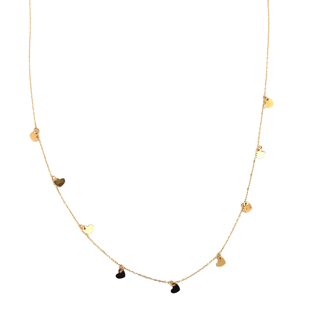 Yellow Gold Heart Charm Necklace Minimalist Jewelry