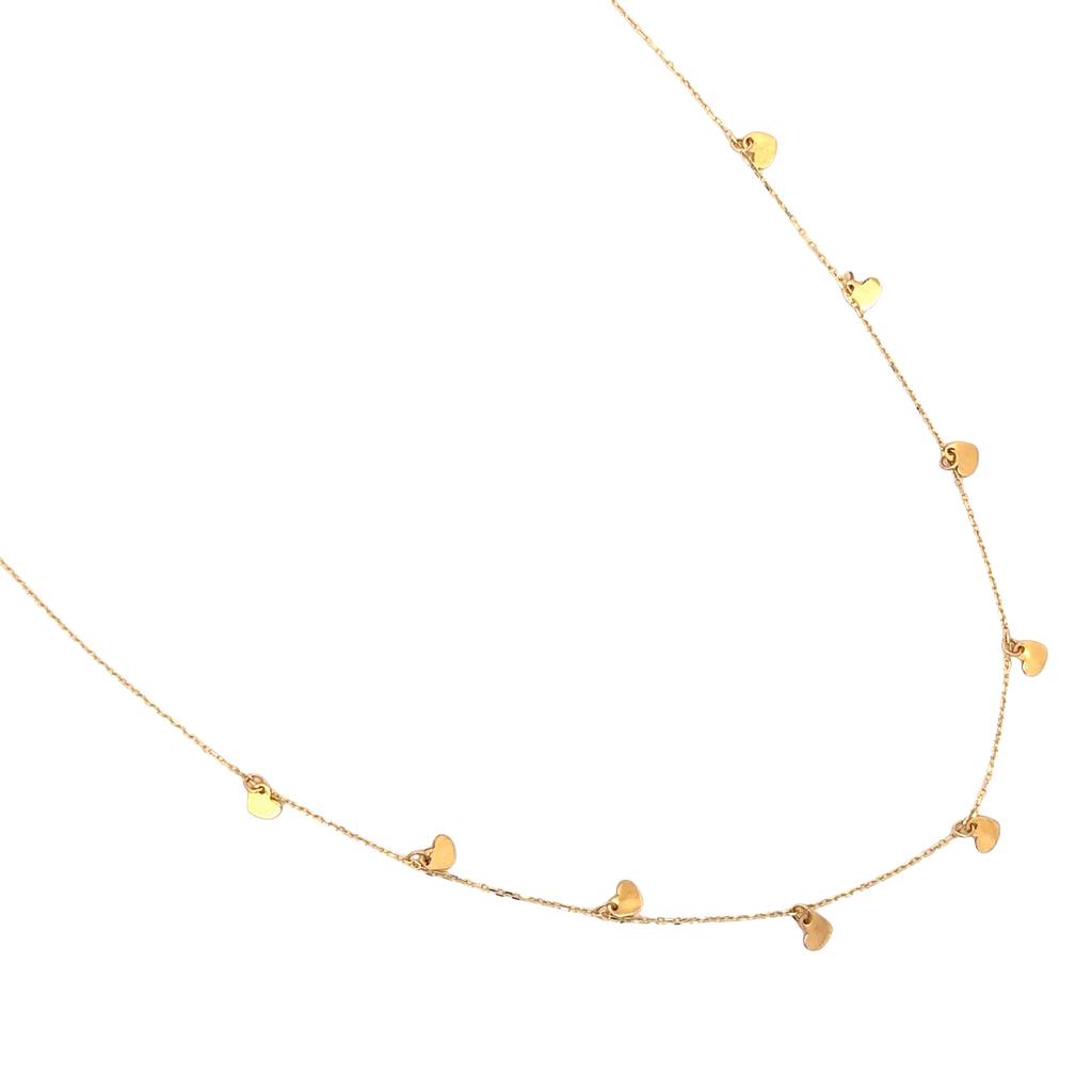 Yellow Gold Heart Charm Necklace Minimalist Jewelry
