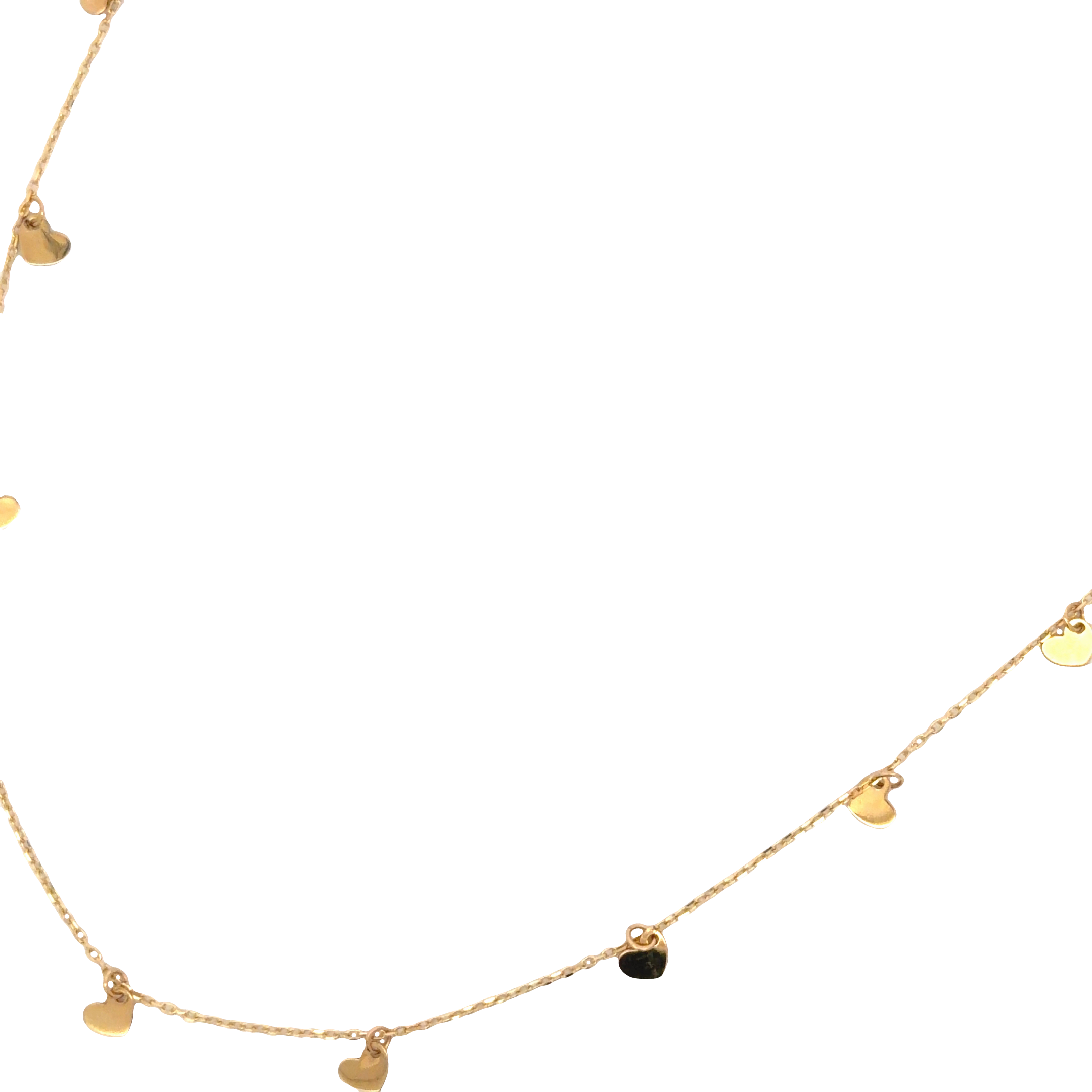 Yellow Gold Heart Charm Necklace Minimalist Jewelry