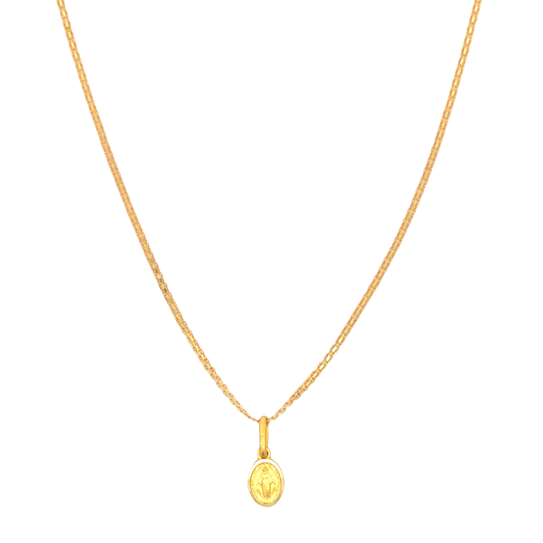 Yellow Gold Charm Necklace with Artistic and Inscribed Detailing