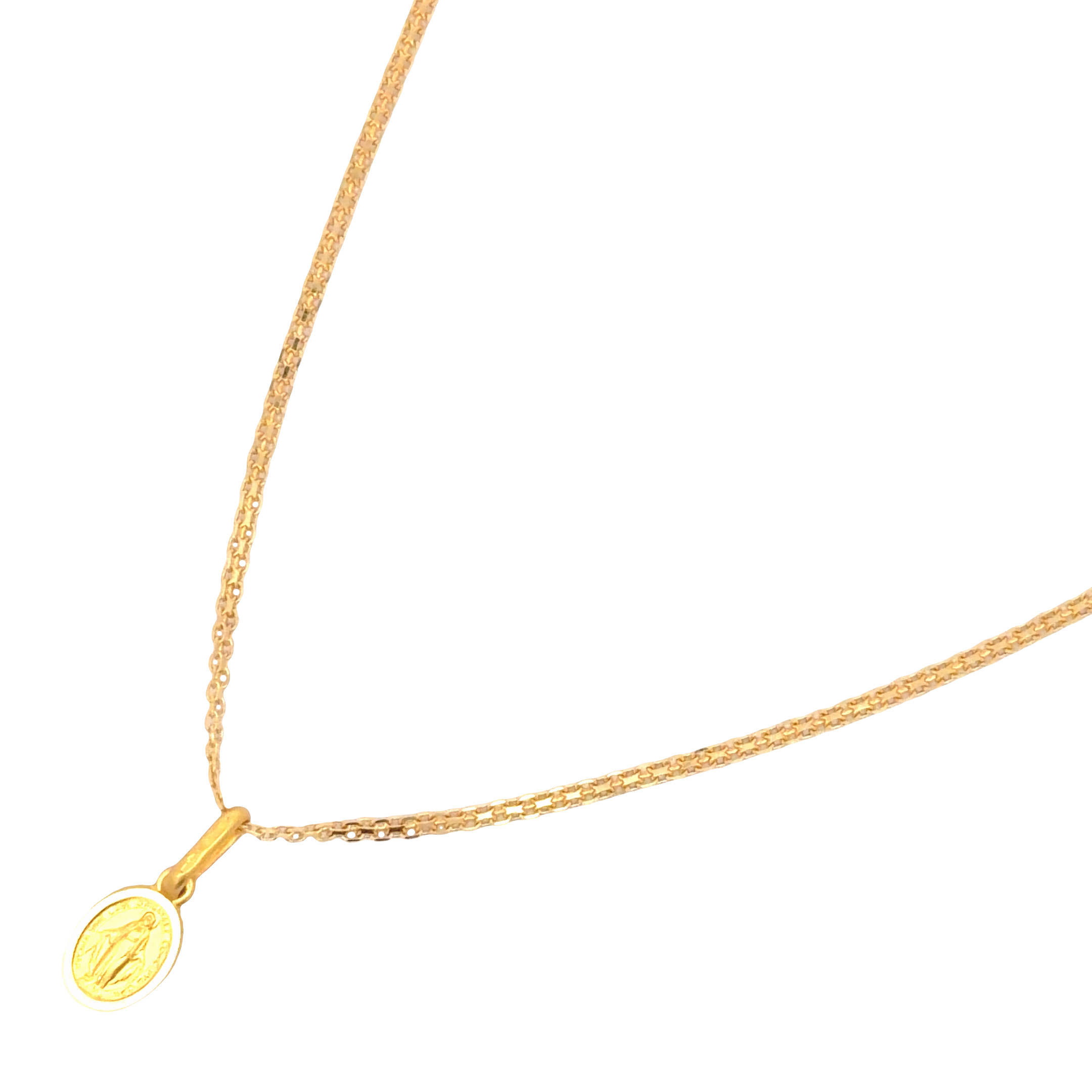 Yellow Gold Charm Necklace with Artistic and Inscribed Detailing