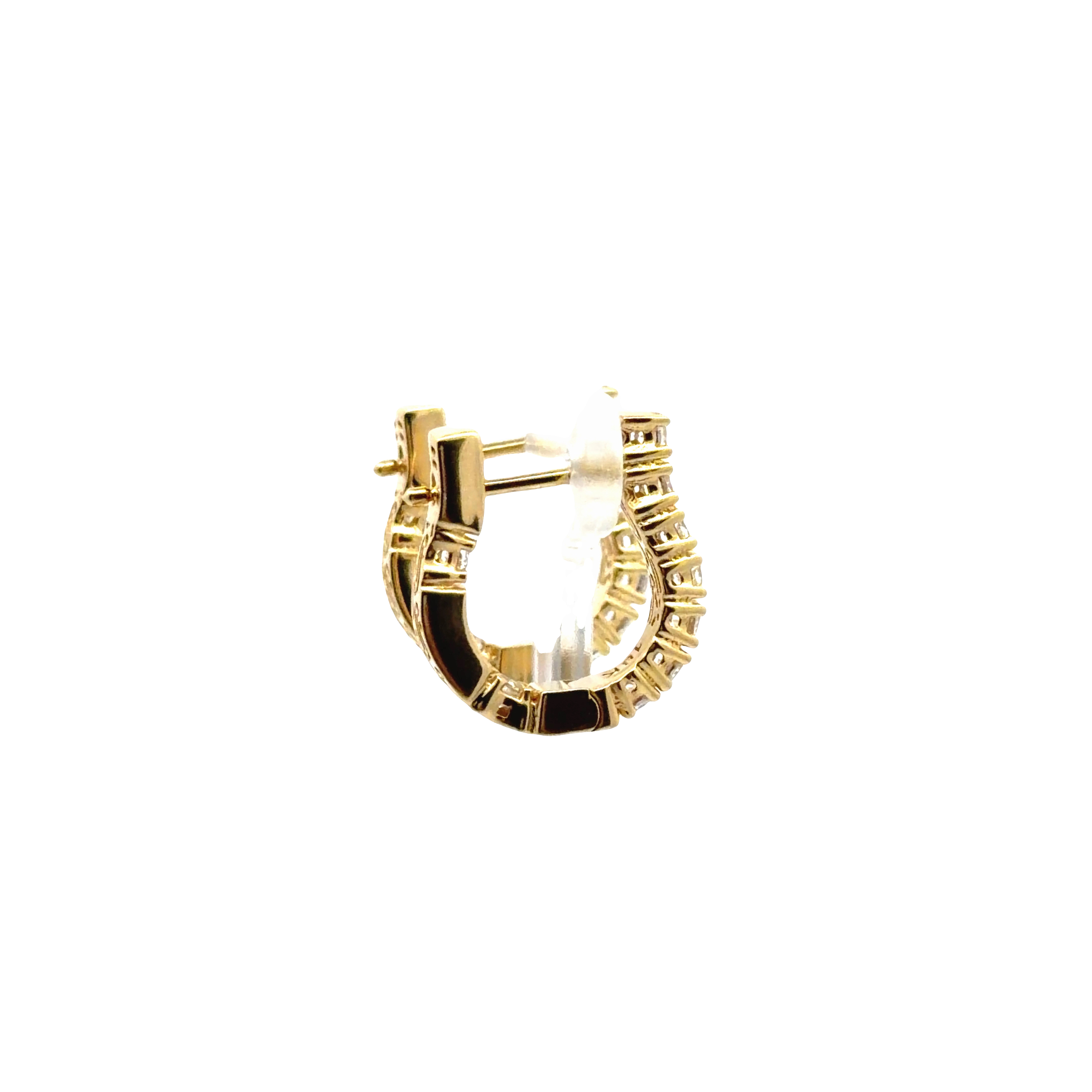 Yellow Gold Hoop Earrings with Monaco Signature Detail