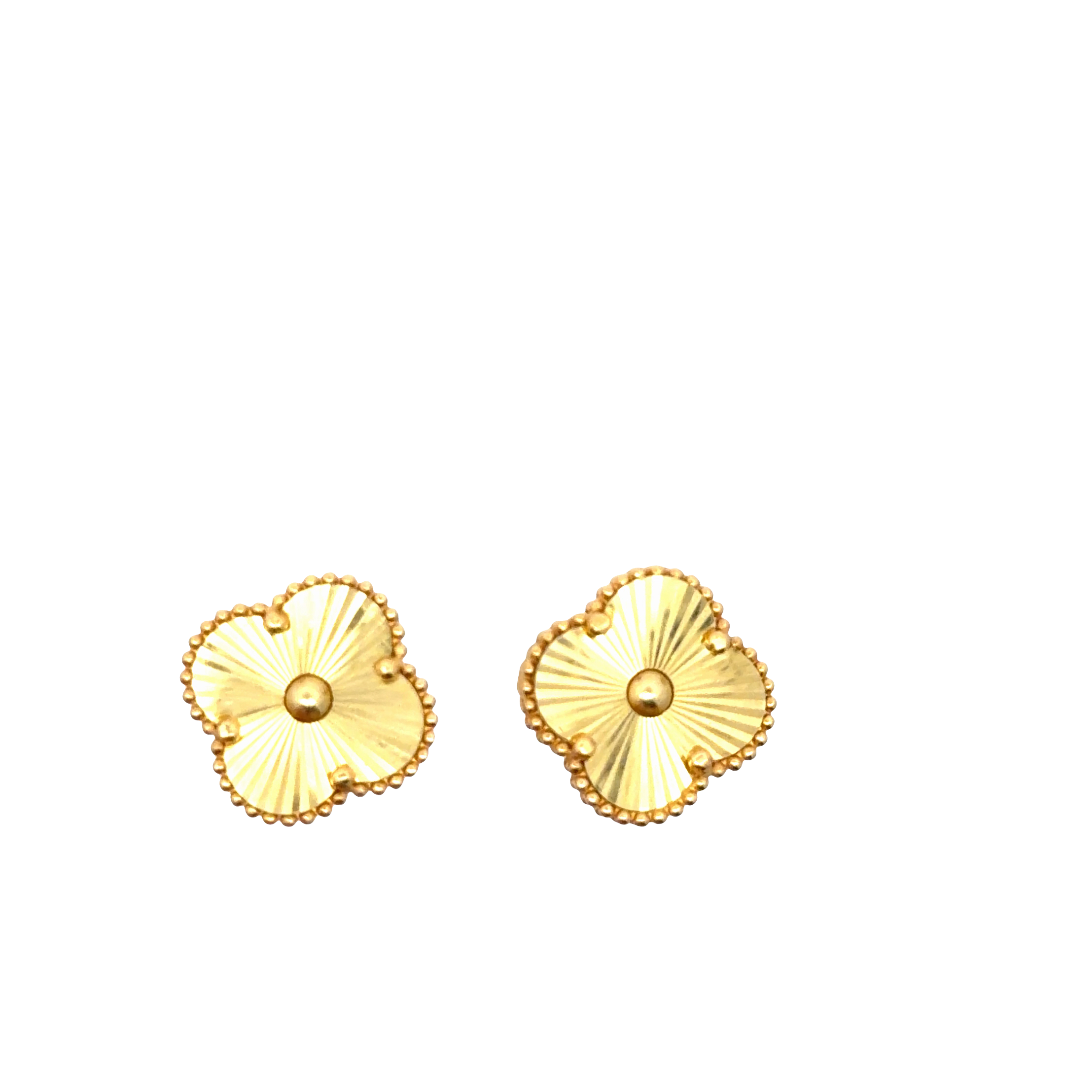 Yellow Gold Clover Stud Earrings