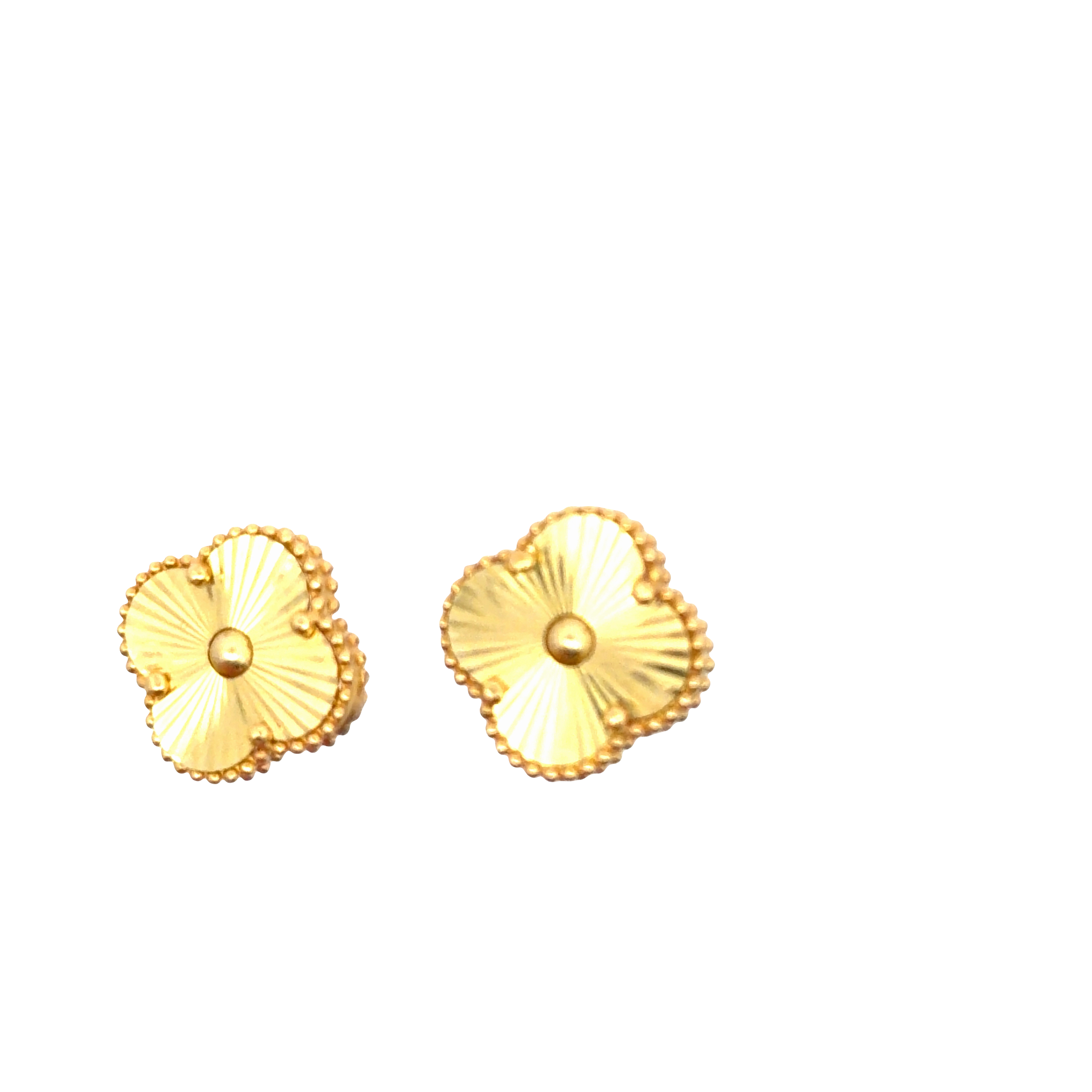 Yellow Gold Clover Stud Earrings