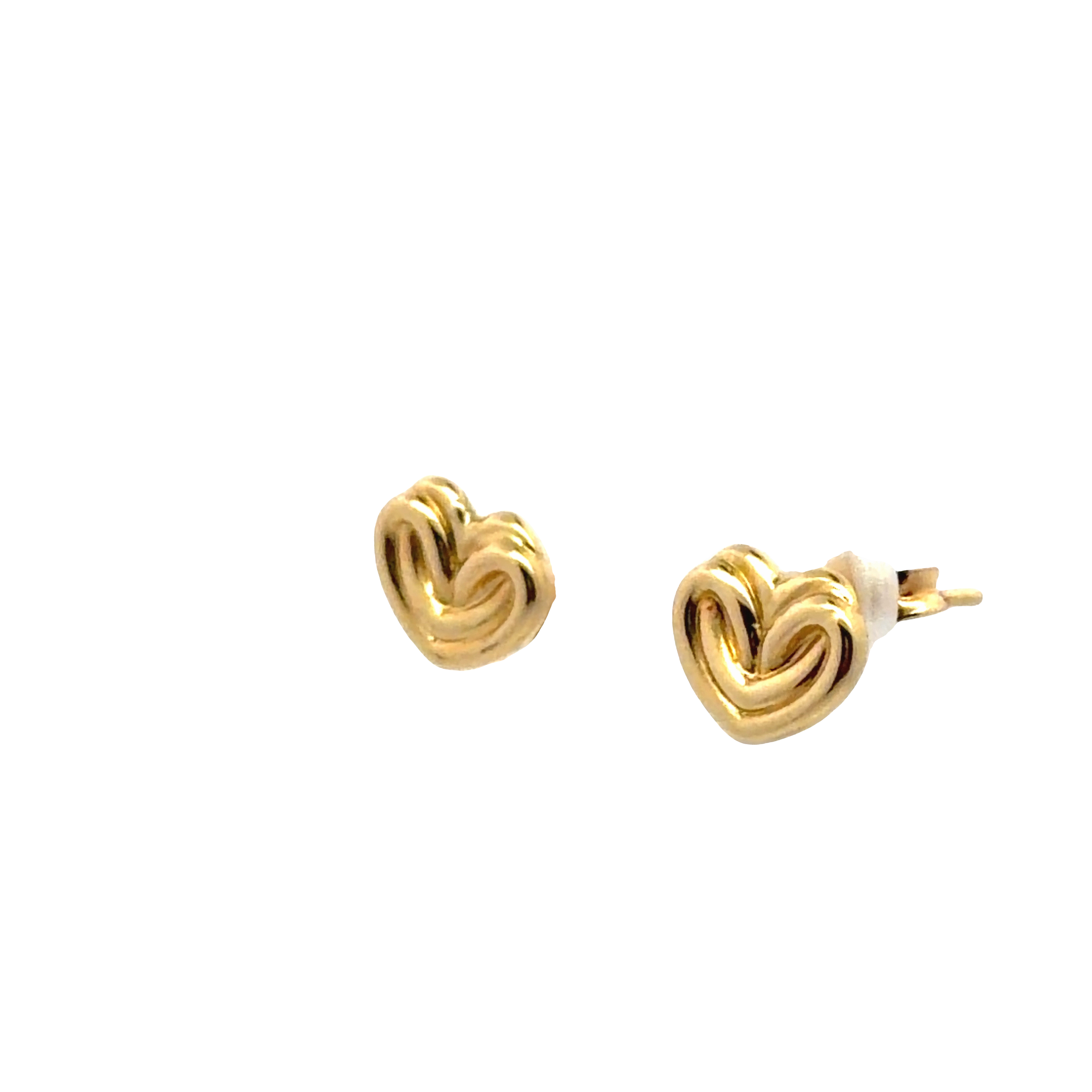 Yellow Gold Heart-Shaped Stud Earrings